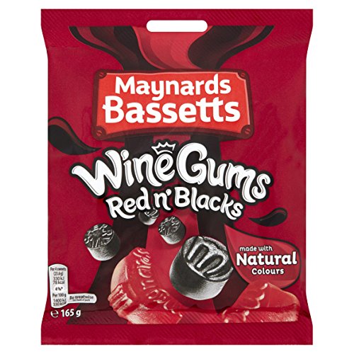 Maynards Red and Black Wine Gums - Classic British Candy | Vegan-Friendly Gummy Sweets | Perfect for Movie Nights, Parties & Gift Baskets