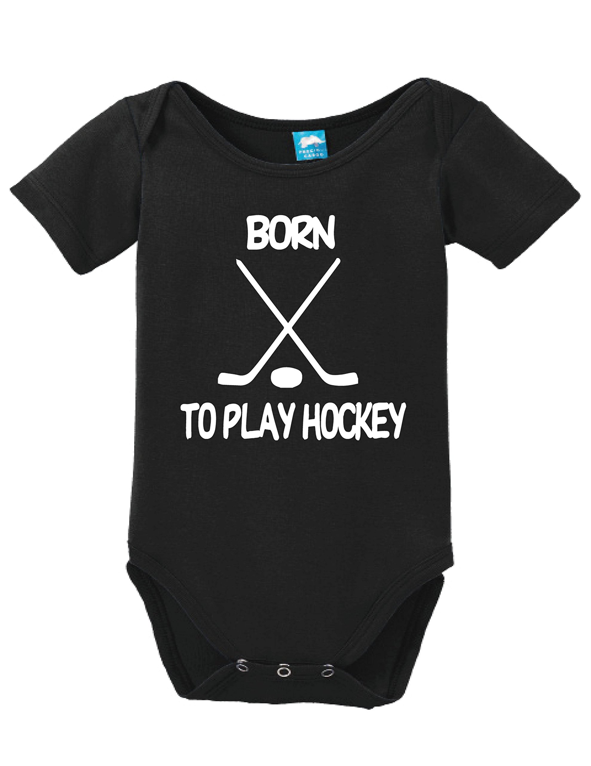 Born to Play Hockey Printed Infant Bodysuit - Soft Baby Romper for Newborns & Toddlers - Perfect for Hockey Games, Family Photos & Playtime