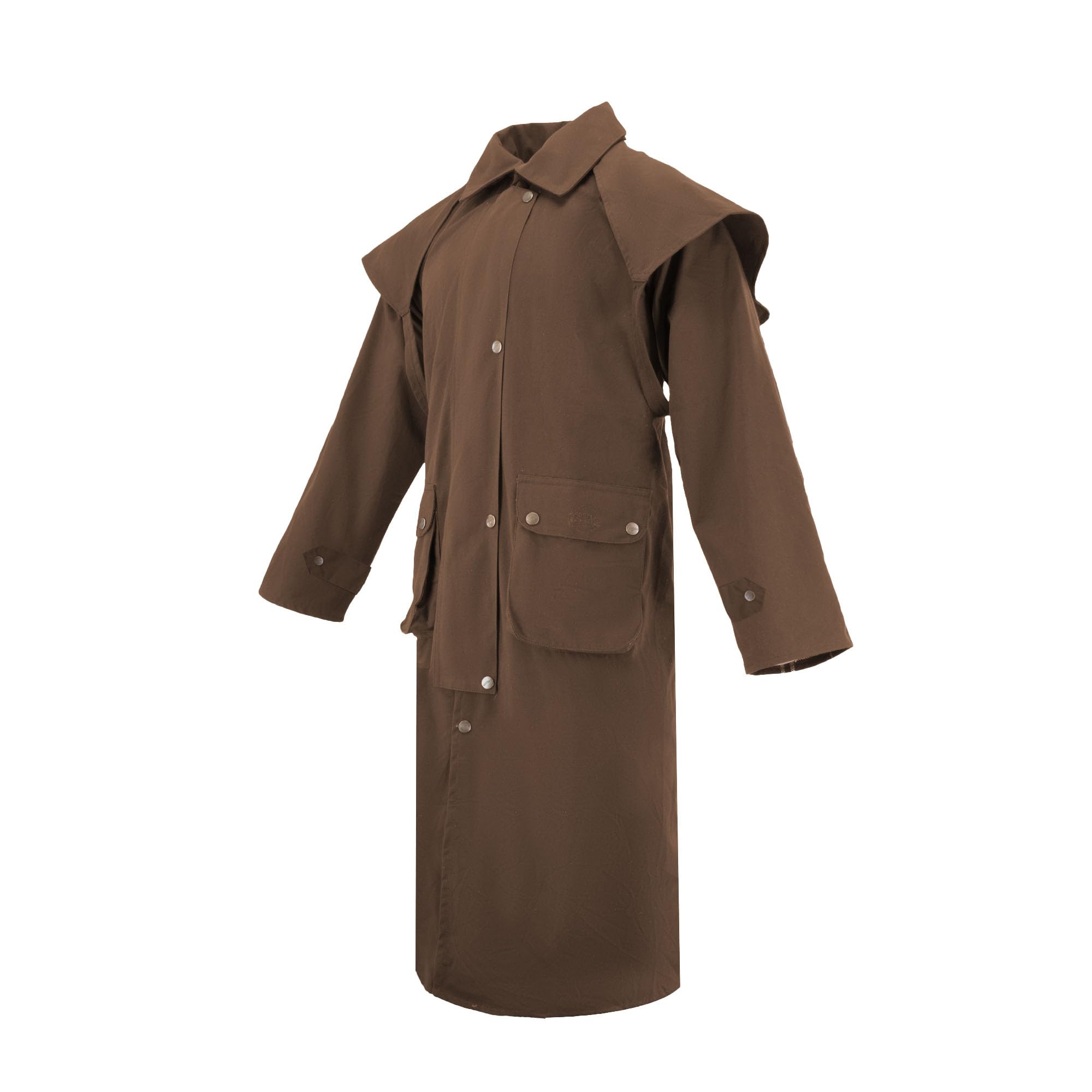 Premium Waterproof Oilskin Duster Coat - Unisex Western Cowboy & Cowgirl Workwear - Ideal for Ranch Work, Outdoor Adventures & Rainy Day Protection