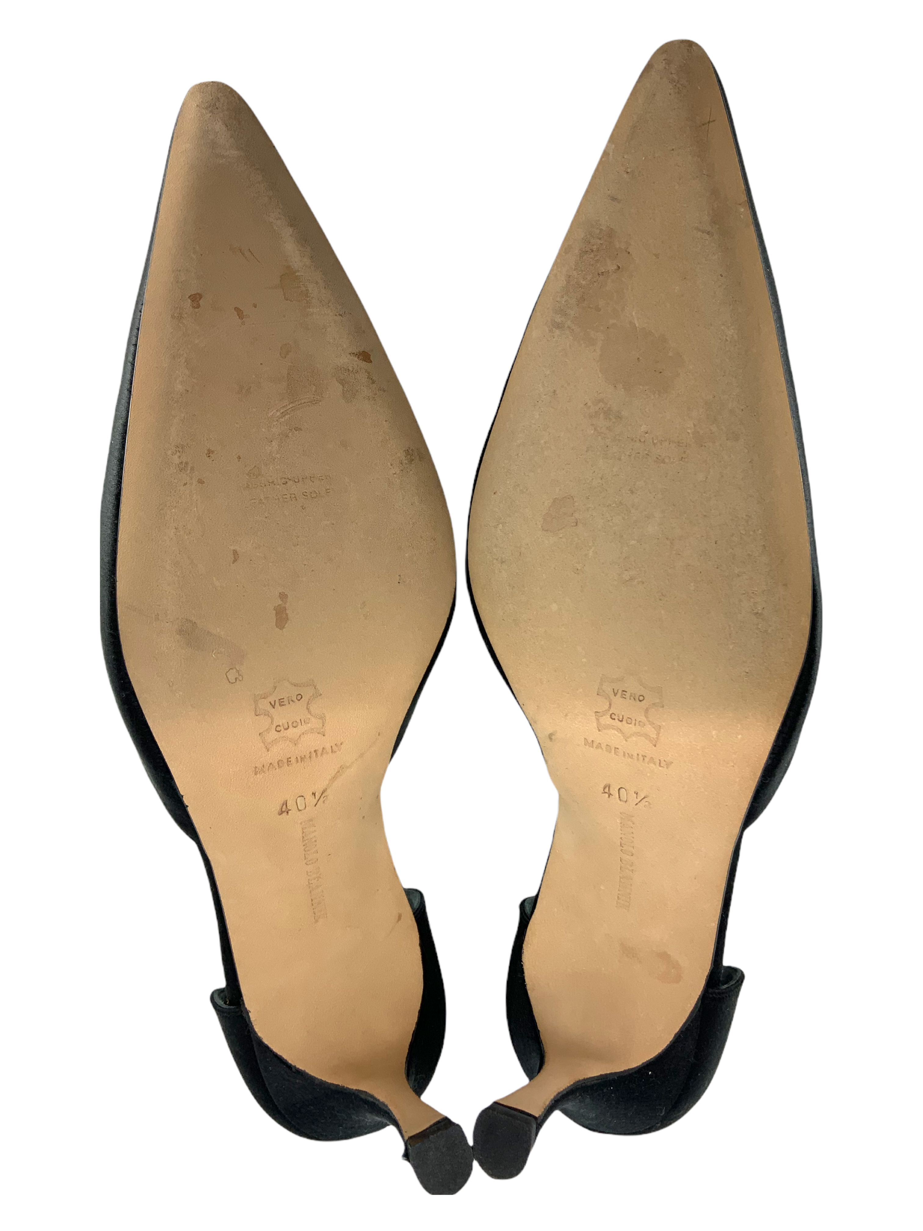 Manolo Blahnik Embellished Satin d'Orsay Pumps Women's Size 10.5 - Luxury Evening Heels for Weddings, Parties & Special Occasions