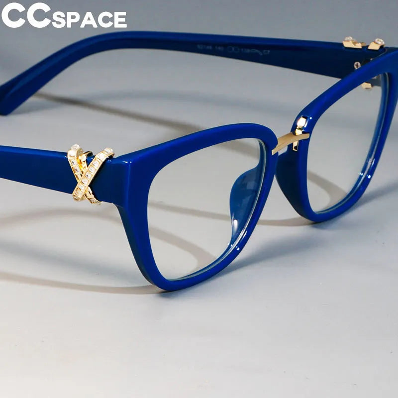 CCspace Women's Full Rim Cat Eye Polycarbonate Reading Glasses R45605 - Fashionable +1.00 to +3.50 Magnification for Reading, Work & Computer Use