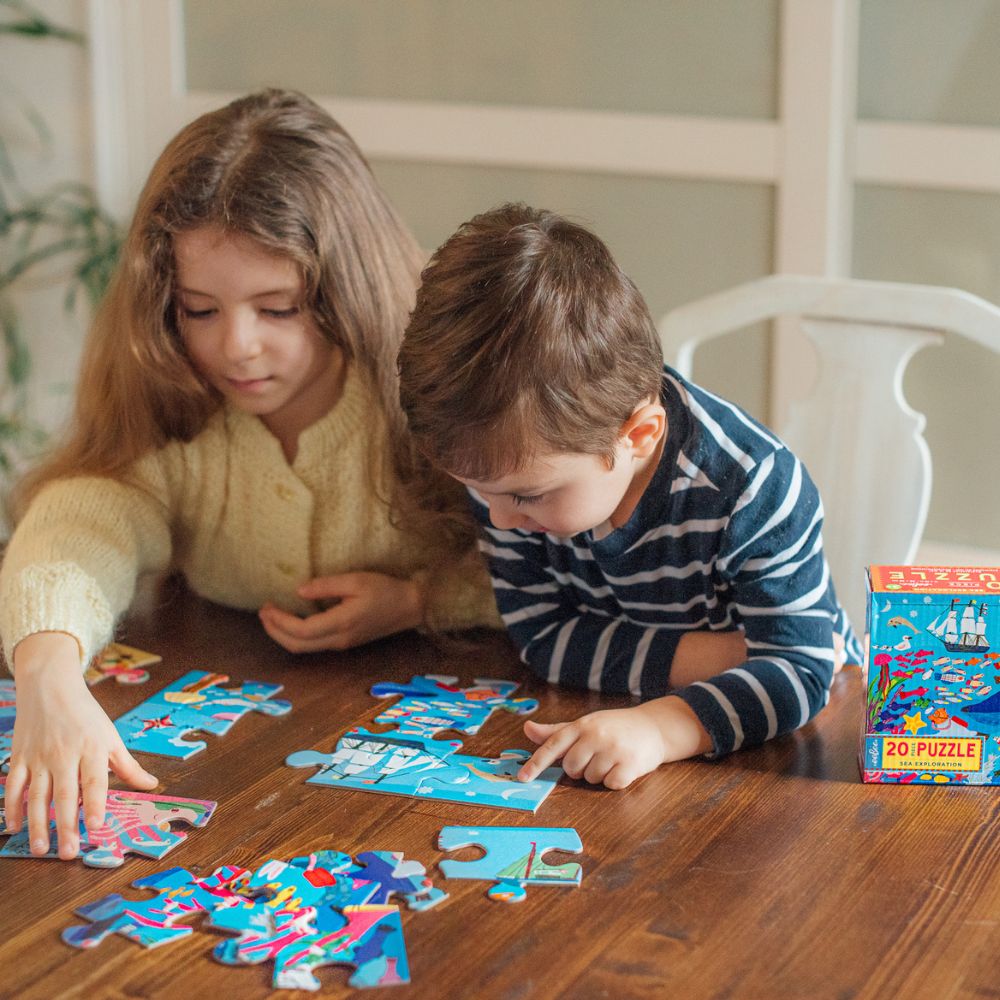 eeBoo Sea Exploration 20-Piece Jigsaw Puzzle for Kids | Ocean Animal Learning Toy | Perfect for Preschool Education & Family Game Night