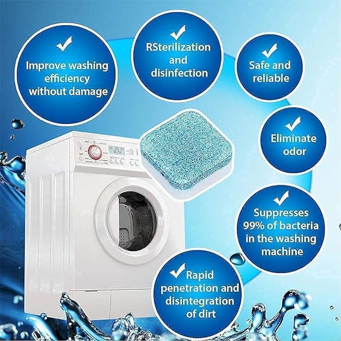 Front & Top Load Washing Machine Cleaner Tablets (18 Pack) - Deep Cleaning Descaling Powder for Tub, Drum & Stain Removal | Ideal for HE, Standard & Laundry Machines - Keeps Washer Fresh & Odor-Free