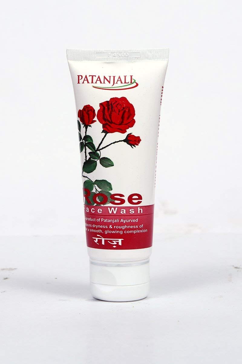 Patanjali Rose Face Wash 60g - Natural Glow Cleanser for Soft & Radiant Skin - Perfect for Daily Skincare & Makeup Removal