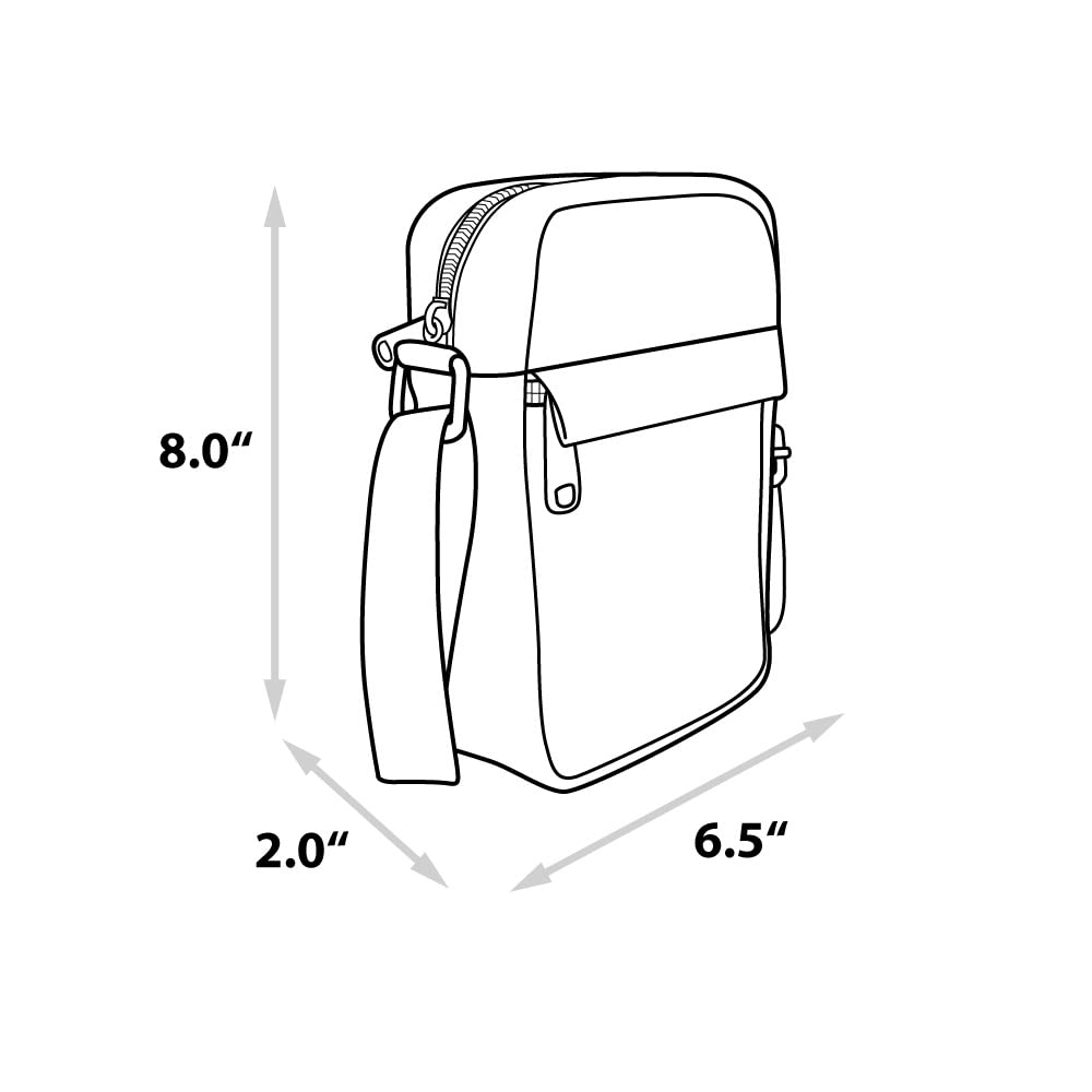 Carroll Shelby Vegan Leather Crossbody Bag - Super Cobra & Text Design - Stylish & Durable for Daily Use, Travel & Casual Outings