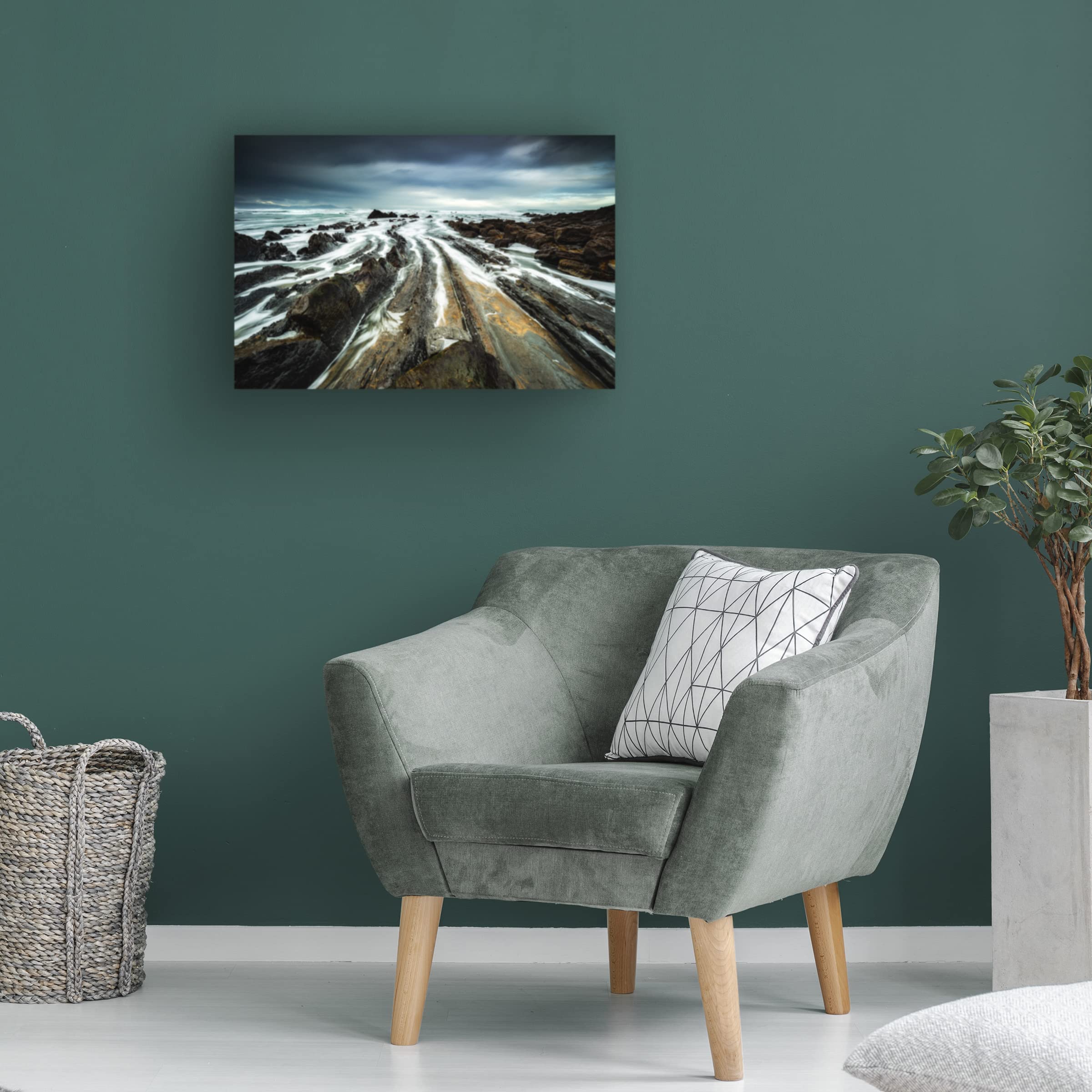 Trademark Fine Art 'Dragon Skin Beach' Canvas Wall Art by Andrei Ionut Dascalu - Stunning Coastal Landscape Painting for Living Room, Bedroom & Office Decor