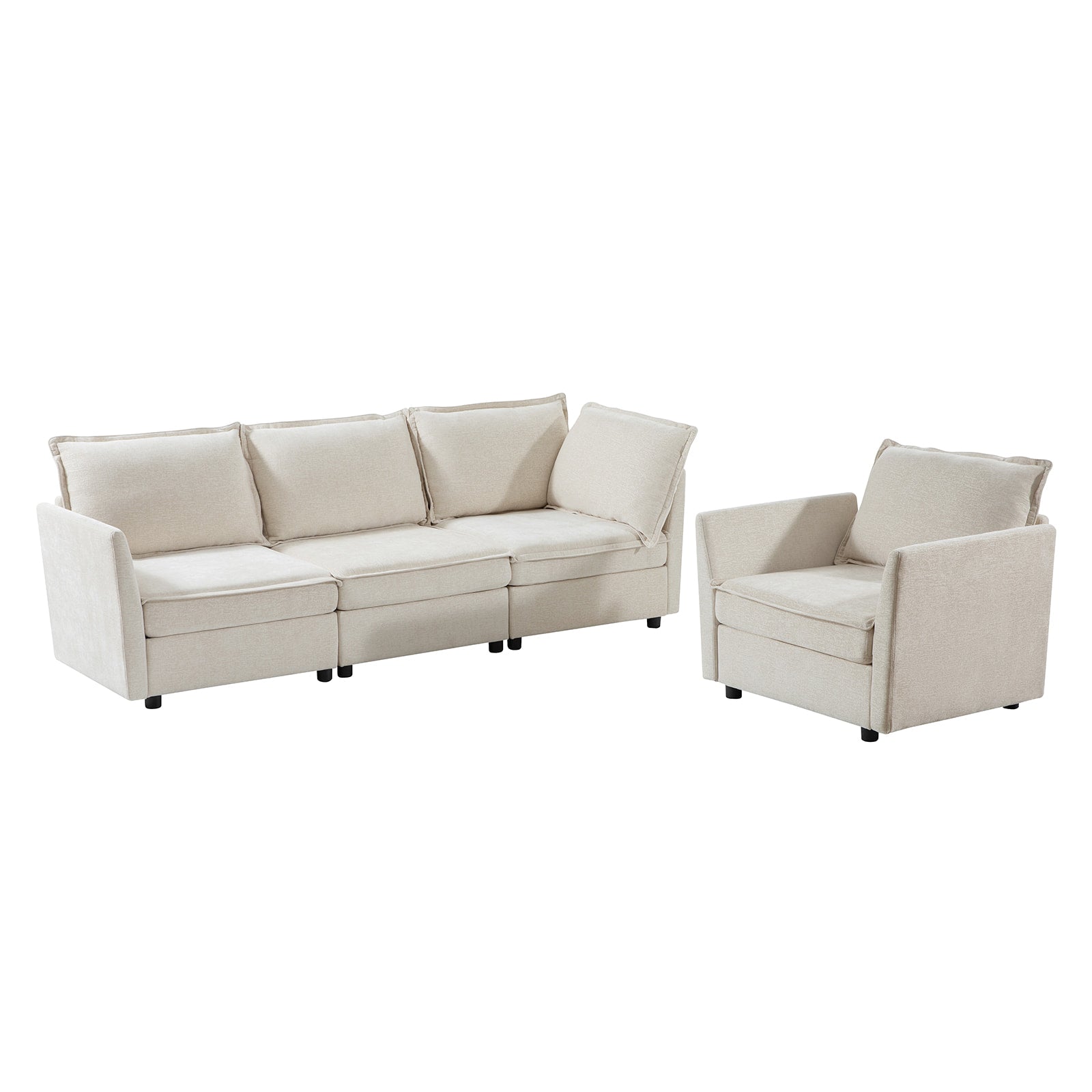 Harmetrix Oversized Soft Sectional Couch with Storage | Modern L-Shaped Sofa Bed with Hidden Compartment | Perfect for Living Room, Family Room & Small Spaces