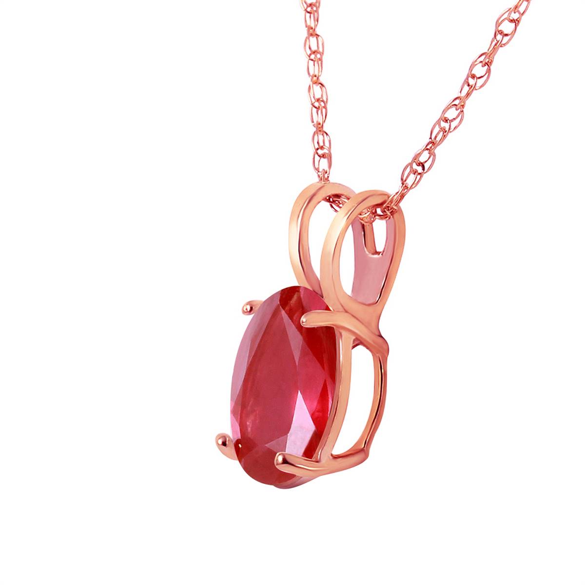 1 Carat 14K Solid Rose Gold Necklace with Natural Ruby - Elegant Jewelry Gift for Women, Perfect for Valentine's Day, Anniversary & Special Occasions
