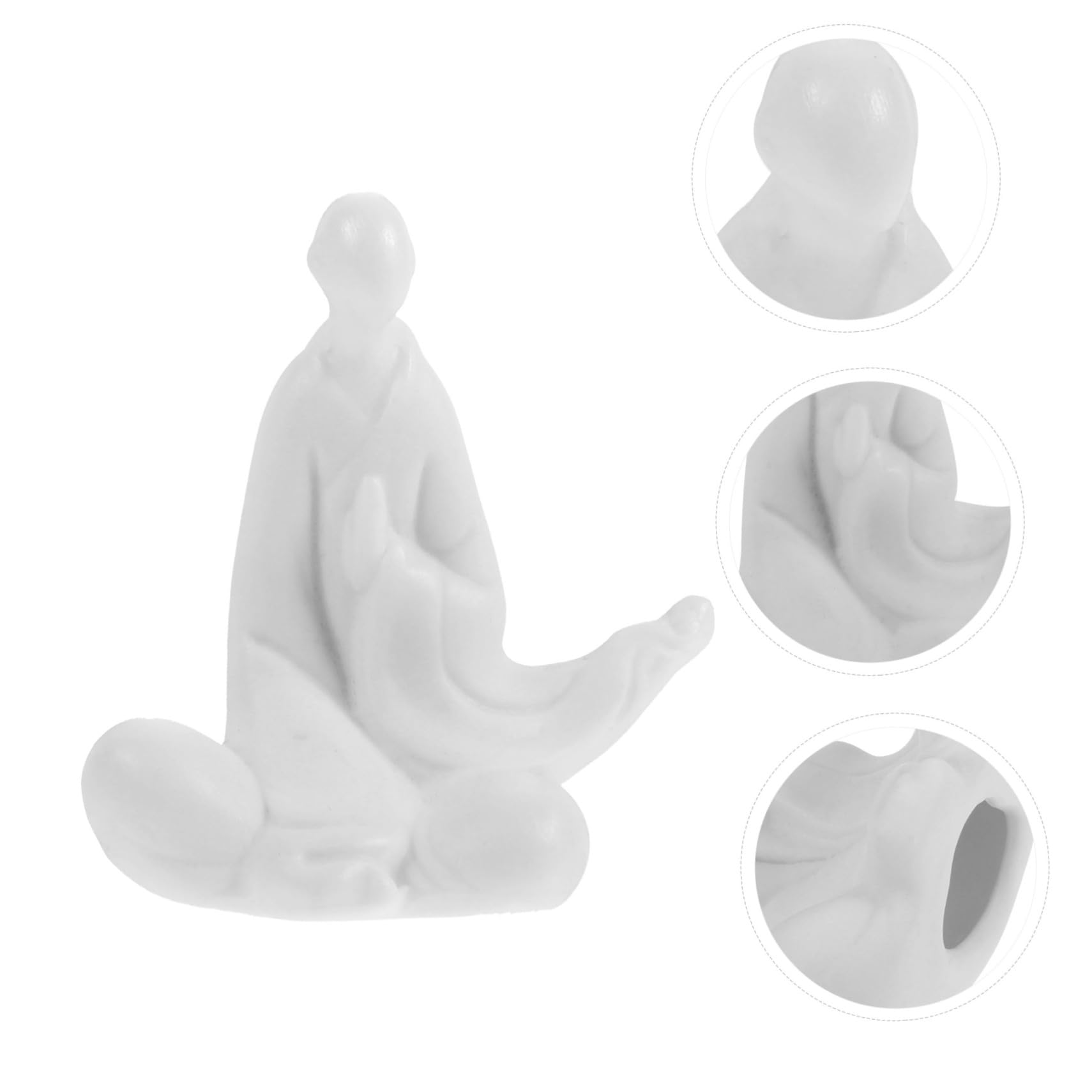 EXCEART Ceramic Buddha Statue for Desk Decor - Handcrafted Monk Figurine, Home & Office Ornament, Zen Fish Tank Decoration - Perfect for Meditation Spaces, Yoga Studios & Gift Giving