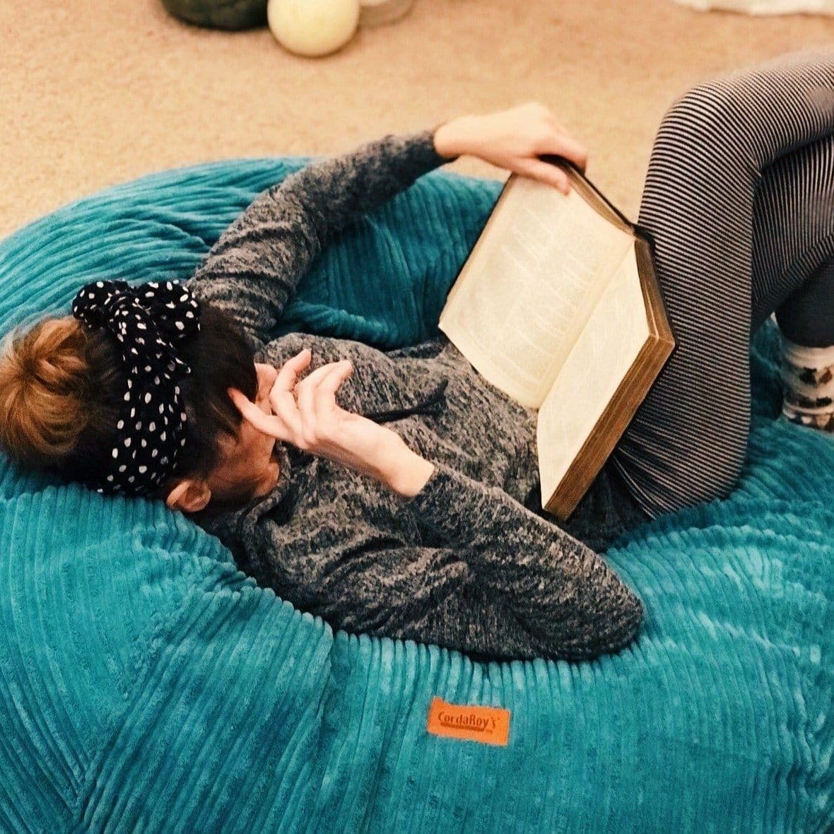 Comfortable Bean Bag Chair - Full Size Terry Corduroy Fabric - Perfect for Living Room, Bedroom or Game Room Relaxation