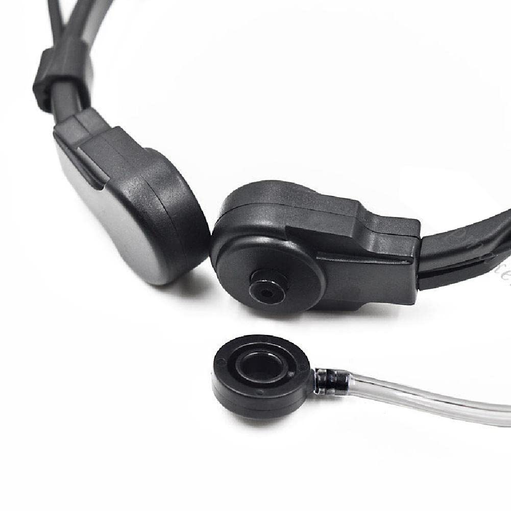 MOUDOAUER Throat Mic Earpiece Headset with Finger PTT - Compatible with Baofeng UV5R, 888s, KENWOOD NX220/NX320 Walkie Talkies - Hands-Free Communication for Security, Construction & Outdoor Activities