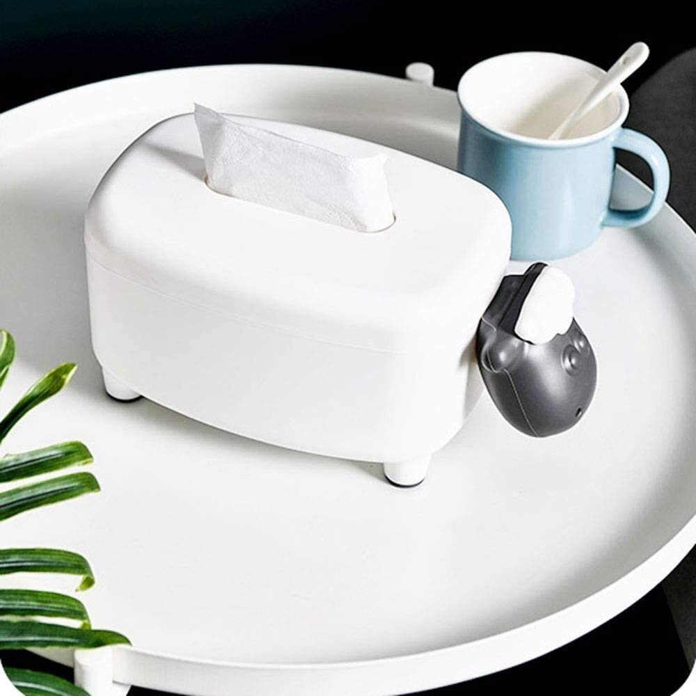 Creative Cow Tissue Box Cover - Multifunctional Napkin Holder & Organizer for Facial Tissues | Stylish Home & Office Decor (White) | Perfect for Living Room, Bedroom, Bathroom, and Kitchen Organization