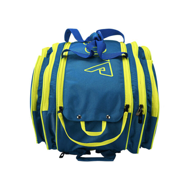 JOOLA Tour Elite Pickleball Bag - Premium Paddle Tennis Backpack with Padded Shoulder Straps & Ventilated Shoe Compartment (Navy/Yellow) - Perfect for Tournaments, Training & Travel