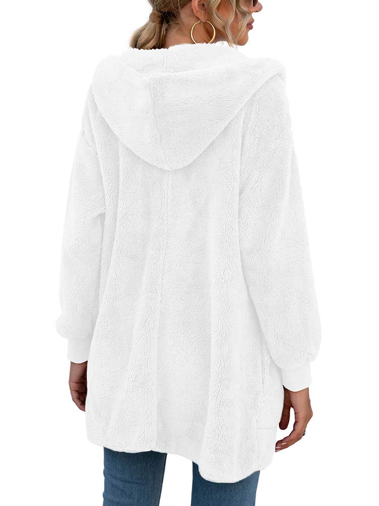 Women's Winter Fleece Hooded Cardigan Jacket - Cozy Warm Sweater for Outdoor Activities, Casual Wear & Layering in Cold Weather