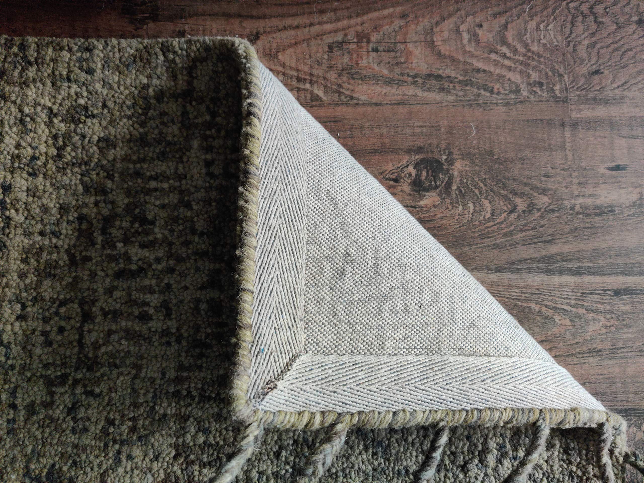 Handmade Nomad Gold Wool Natural Fiber Rug - Easy Maintenance, Soft & Durable - 2'6