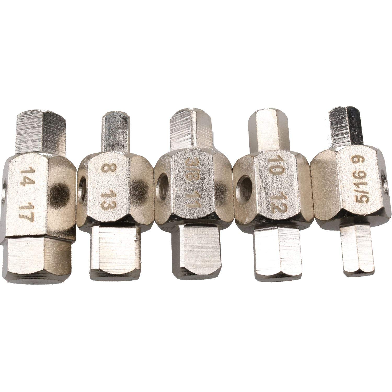 AB Tools 5-Piece Drain Sump Plug Key Set - 10 Sizes for Gearbox Differentials & Oil Changes - Perfect for Automotive Maintenance & DIY Repairs