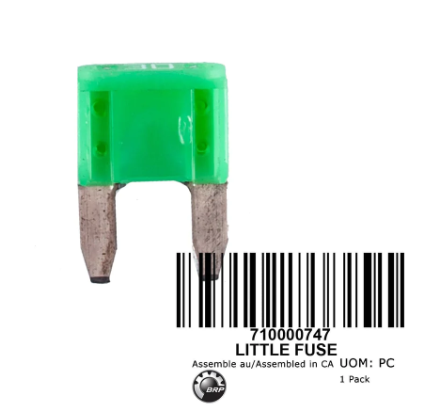 BRP Green 30 Amp Fuse - High Current Automotive Blade Fuse for Marine, RV, and Powersports Applications | Reliable Circuit Protection for Boats, Motorcycles & Off-Road Vehicles