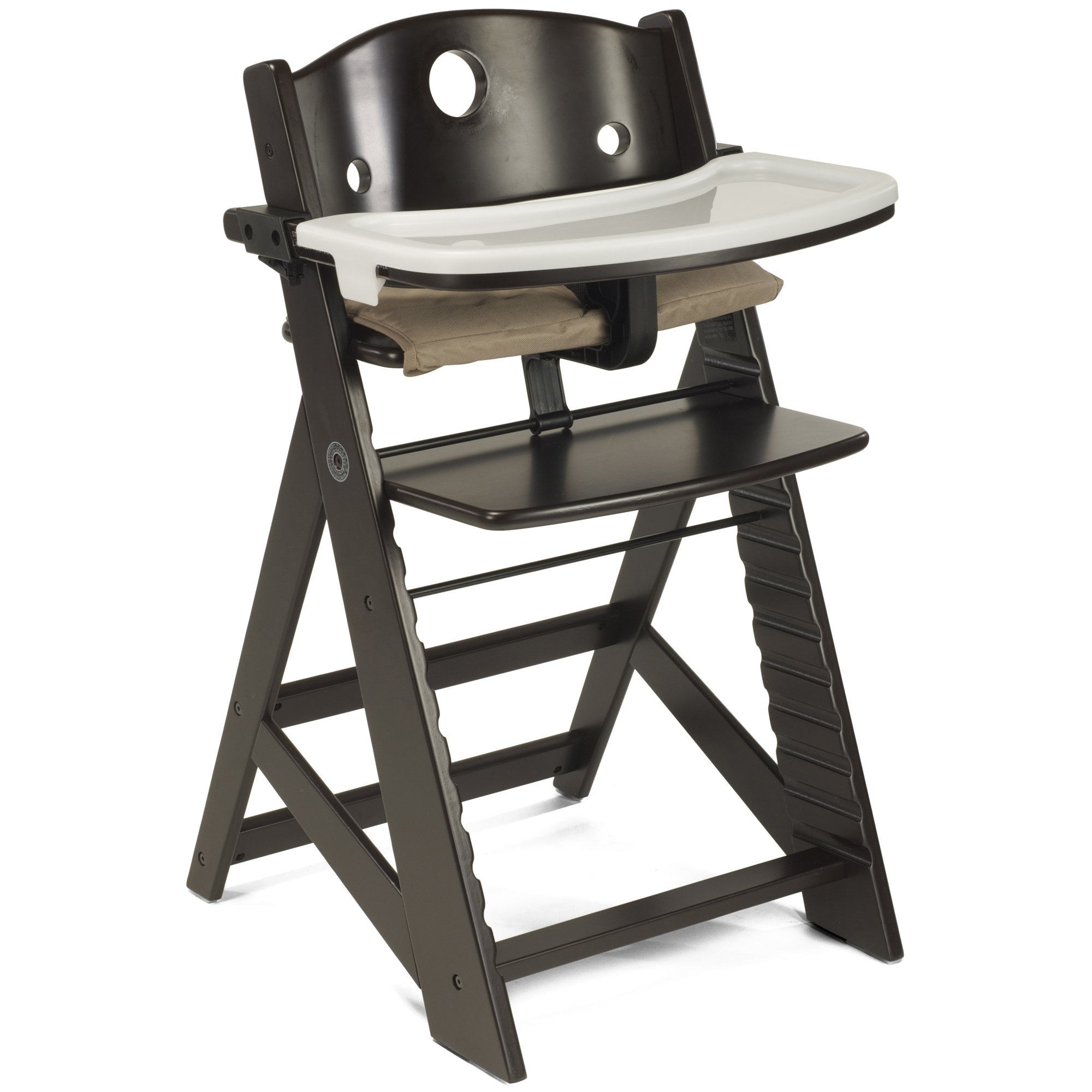 Keekaroo Height Right High Chair with Removable Tray - Adjustable Baby Feeding Chair in Espresso Brown for Dining Room & Kitchen Use