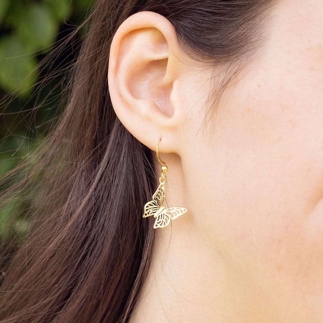Elegant Gold Butterfly Earrings for Women - Dainty Stud & Hoop Jewelry - Perfect for Parties, Weddings & Everyday Wear