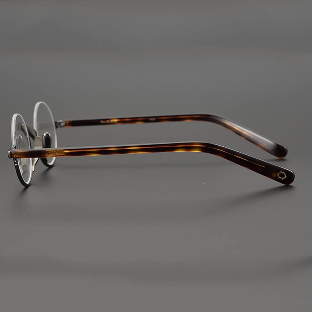 Stylish Semi-Rimless Reading Glasses - Retro Round Frame Computer Glasses with Anti-Blue Light (2.5 Diopter) for Men & Women - Perfect for Office Work, Screen Time & Reading Books