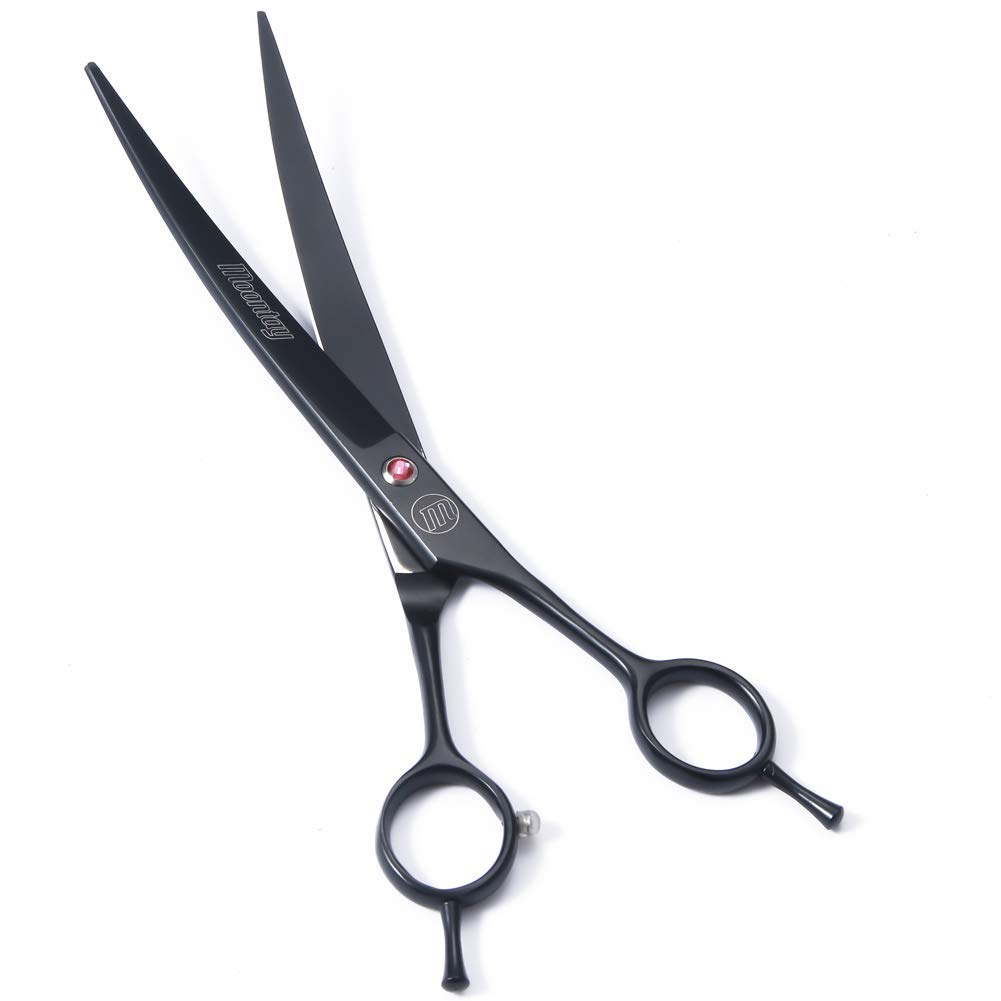 Professional 7 Inch & 8 Inch Dog Grooming Scissors Set - Curved Shears, Thinning Shears & Grooming Comb for Pet Hair Cutting | Perfect for Home Grooming, Professional Styling & Dog Show Preparation