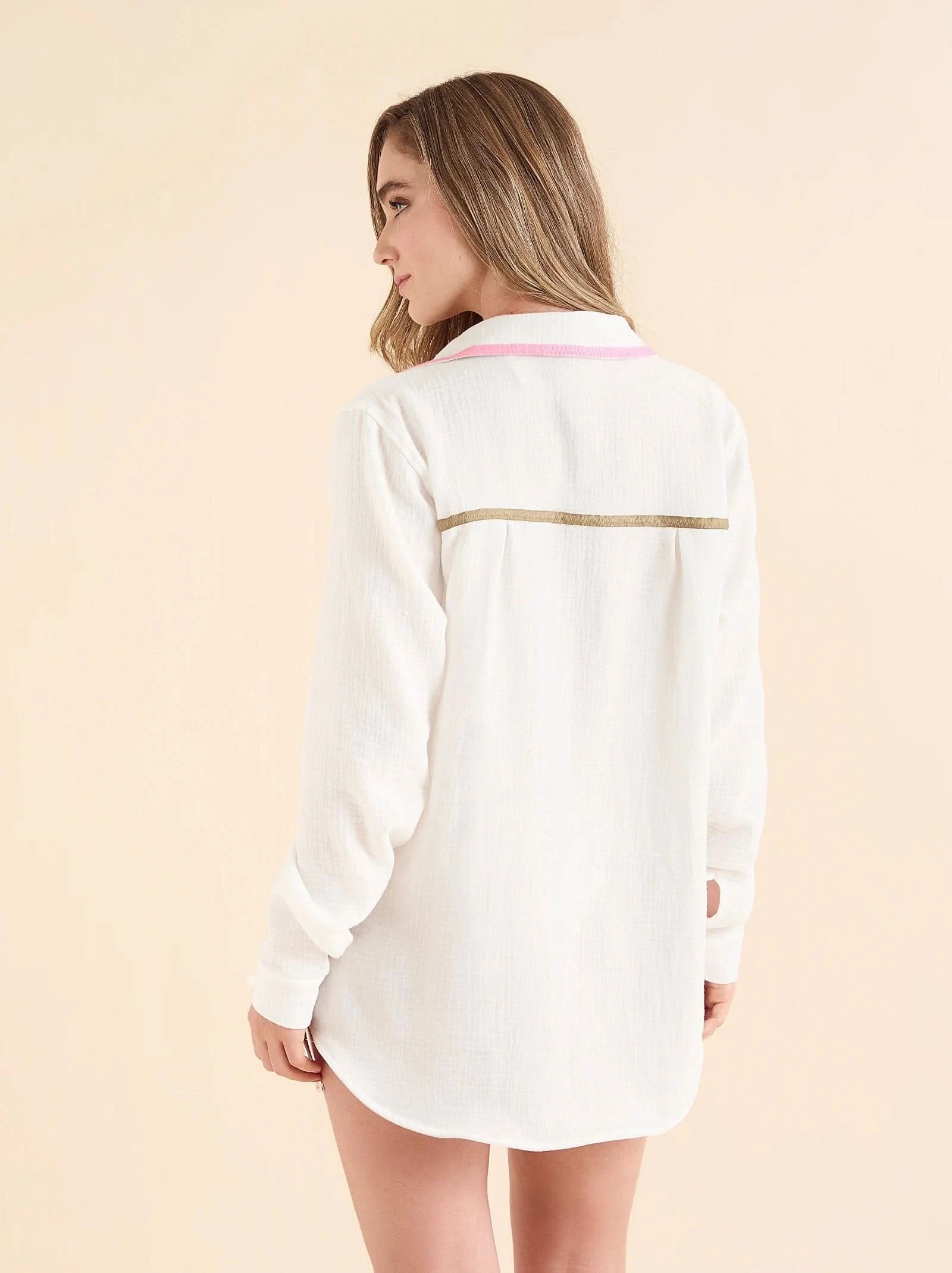 Bridget Long Shirt Athens - Stylish Women's Casual Button Down Shirt for Everyday Wear & Office Outfits