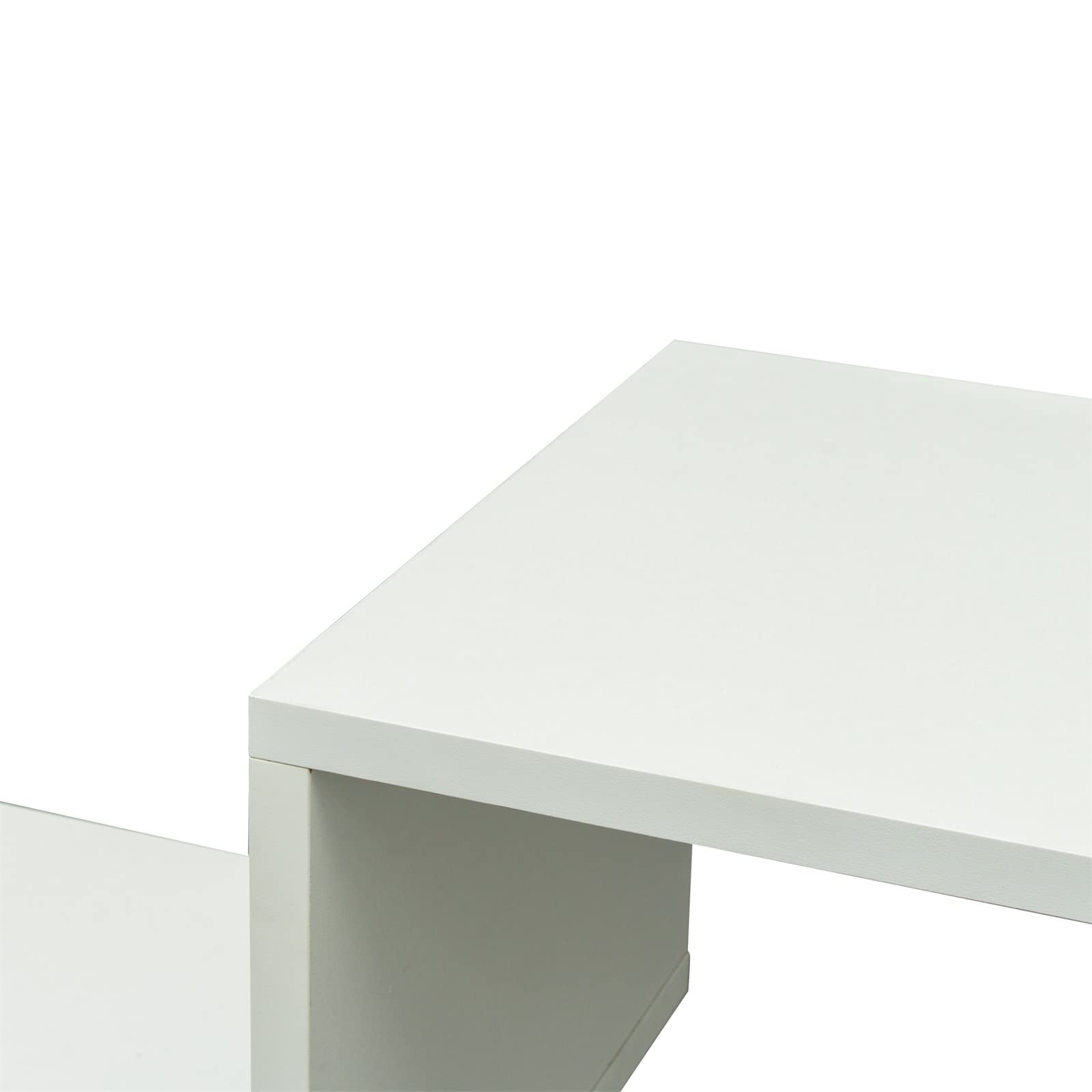 Modern White Wood TV Stand with Storage Shelves - Entertainment Center for Flat Screen TVs, Free Combination Display Shelf & Bookcase - Perfect for Living Room, Home Theater & Media Organization