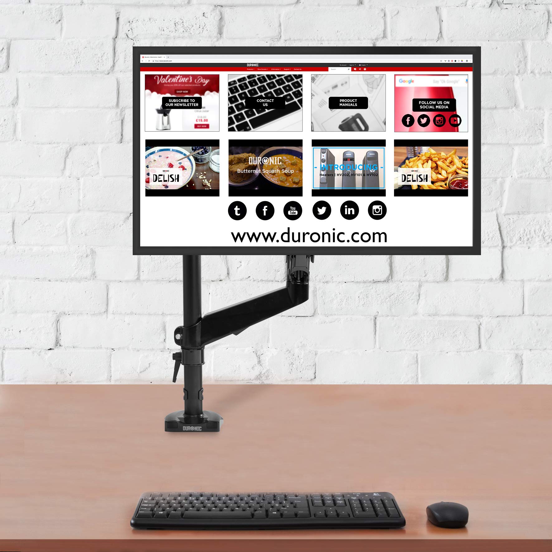 Duronic Grommet 3 | DM GR 03 | Heavy Duty Black Steel Monitor Arm Mount Adapter | Compatible with Duronic DMG51X2 & DMG52 Desk Mounts | Perfect for Cable Management & Ergonomic Workstation Setup
