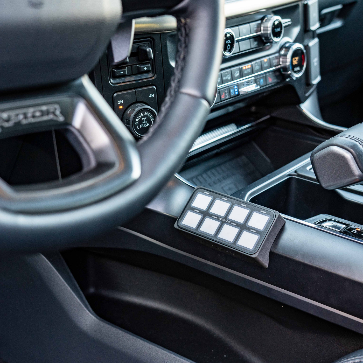 2021-2024 Ford F-150 SDHQ Built Switch Pros SP 9100 Flow-Through Center Console Keypad Mount (Right Hand Side) - Perfect for Off-Roading & Custom Truck Accessories