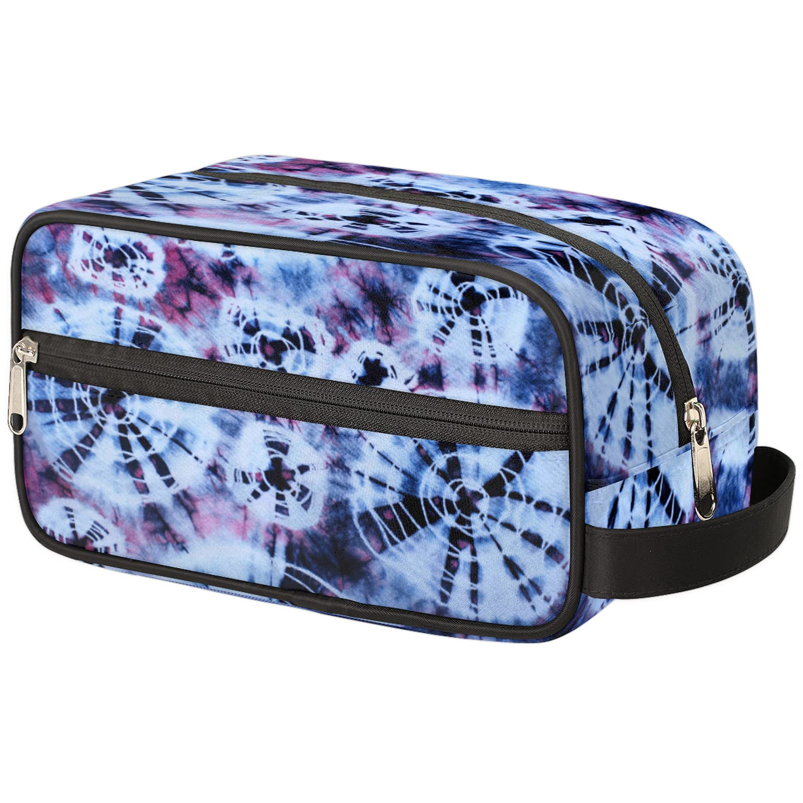 Boho Tie Dye Travel Toiletry Bag for Women & Men - Waterproof Cosmetic Makeup Organizer with Large Capacity - Perfect for Toiletries, Shaving Kit & Travel Accessories - Ideal for Vacation, Camping & Business Trips