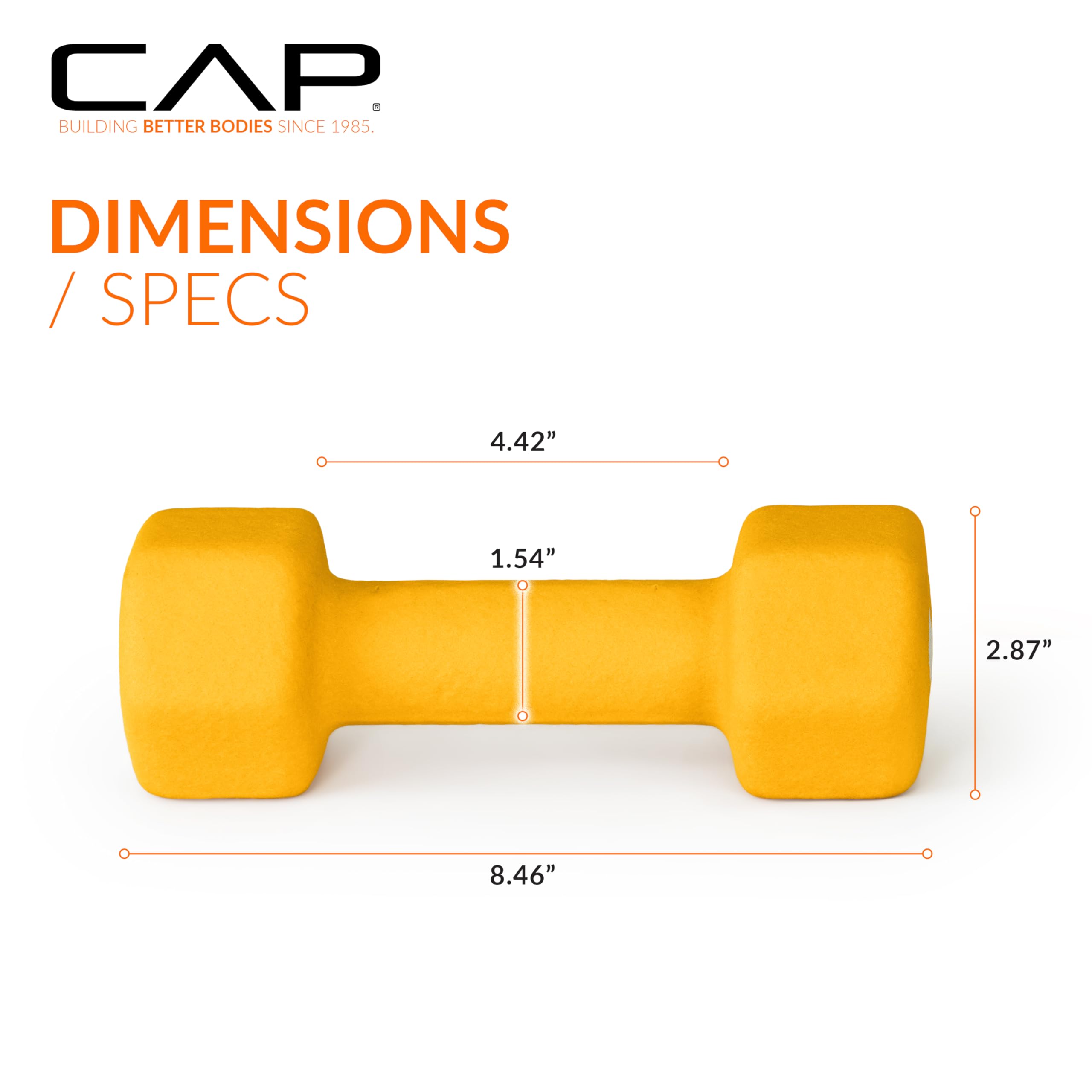 CAP Barbell Neoprene Dumbbell Weights Set - 5-50lbs Pairs with Non-Slip Grip for Home Gym, Strength Training & Workout | Multiple Colors Available | Perfect for HIIT, CrossFit & Weight Lifting