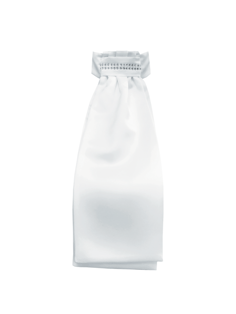 Equestrian White Diamante Horse Riding Stock Tie - Elegant Show & Competition Accessory for Dressage & Hunter Jumper Events