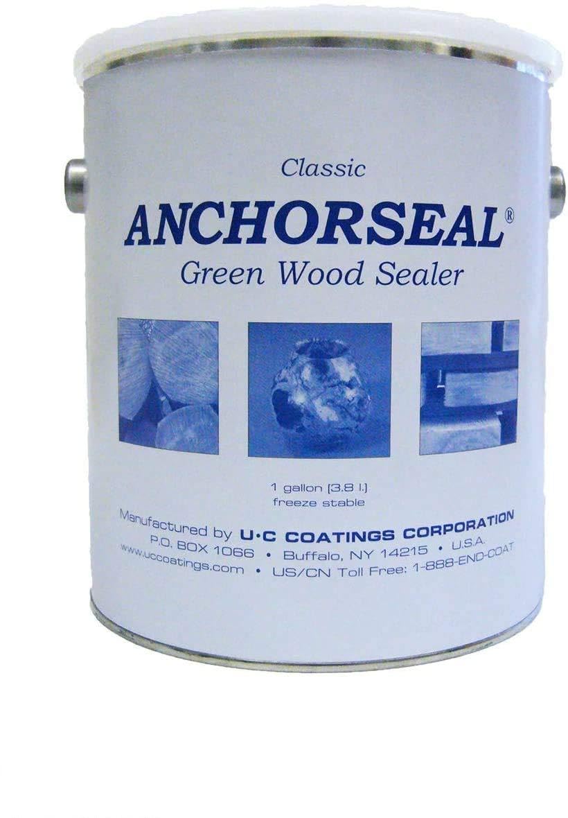 ANCHORSEAL Classic Log & Lumber End Sealer - Water-Based Wax Emulsion for Hardwood & Softwood - Prevents 90% of End Checking - Ideal for Woodworking, Log Homes & Lumber Protection (5 Gallon)