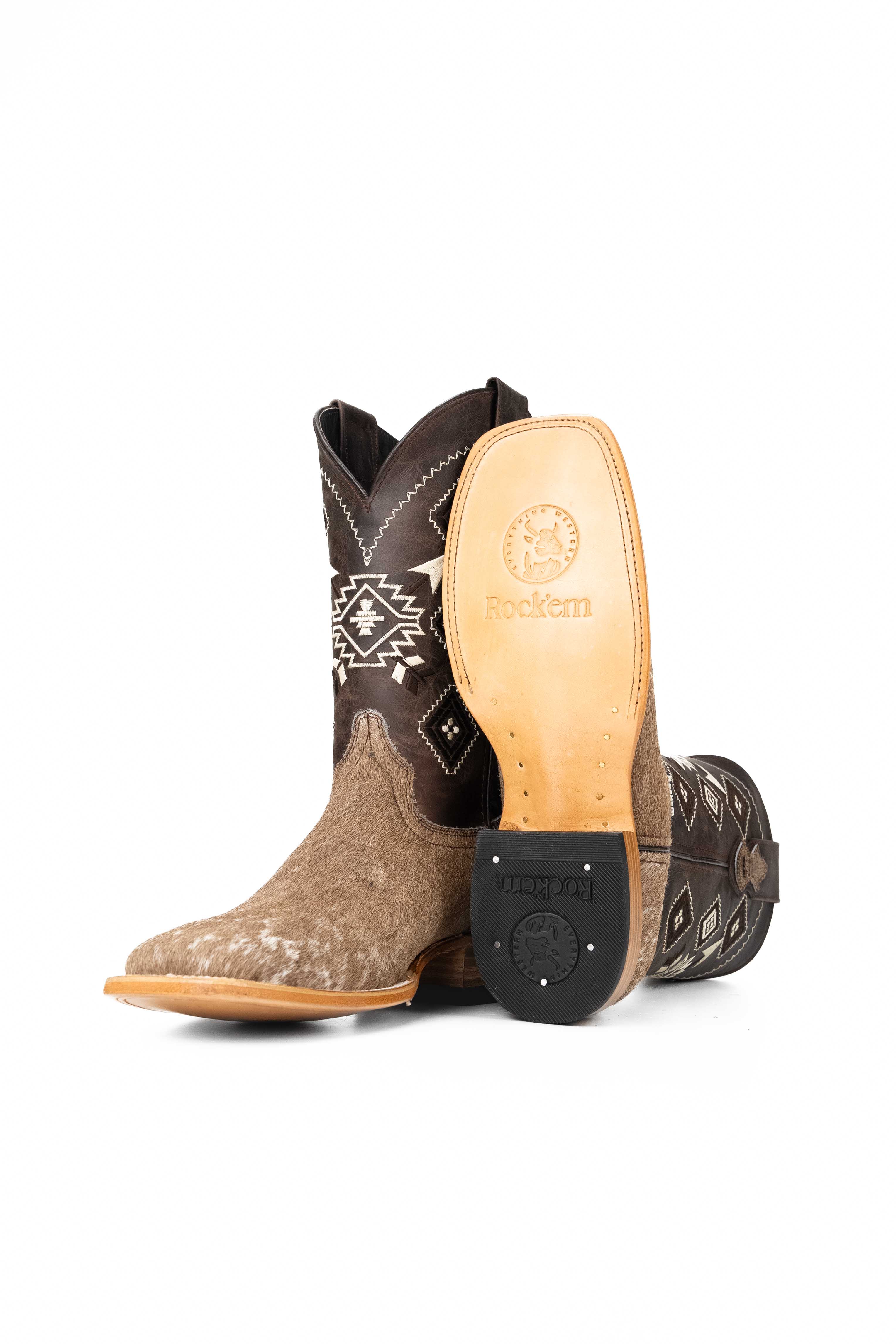 Authentic Men's Cowhide Square Toe Cowboy Boots - Size 10 (US) - Durable & Stylish Western Footwear for Rodeo, Country Dancing & Outdoor Adventures