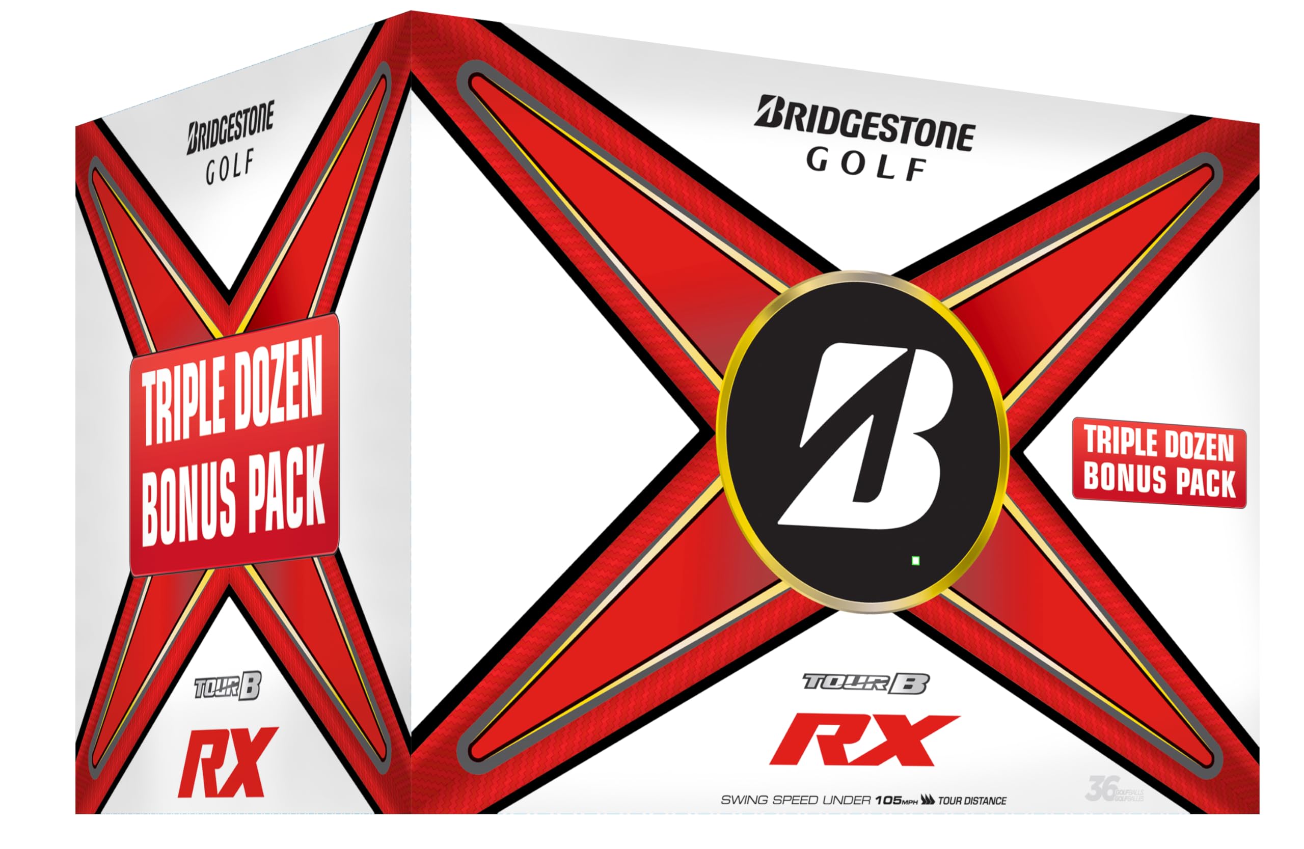 Bridgestone Tour B RX Golf Balls - Premium Performance Golf Balls for Low Spin & Distance | Perfect for Recreational & Competitive Golfers on the Course