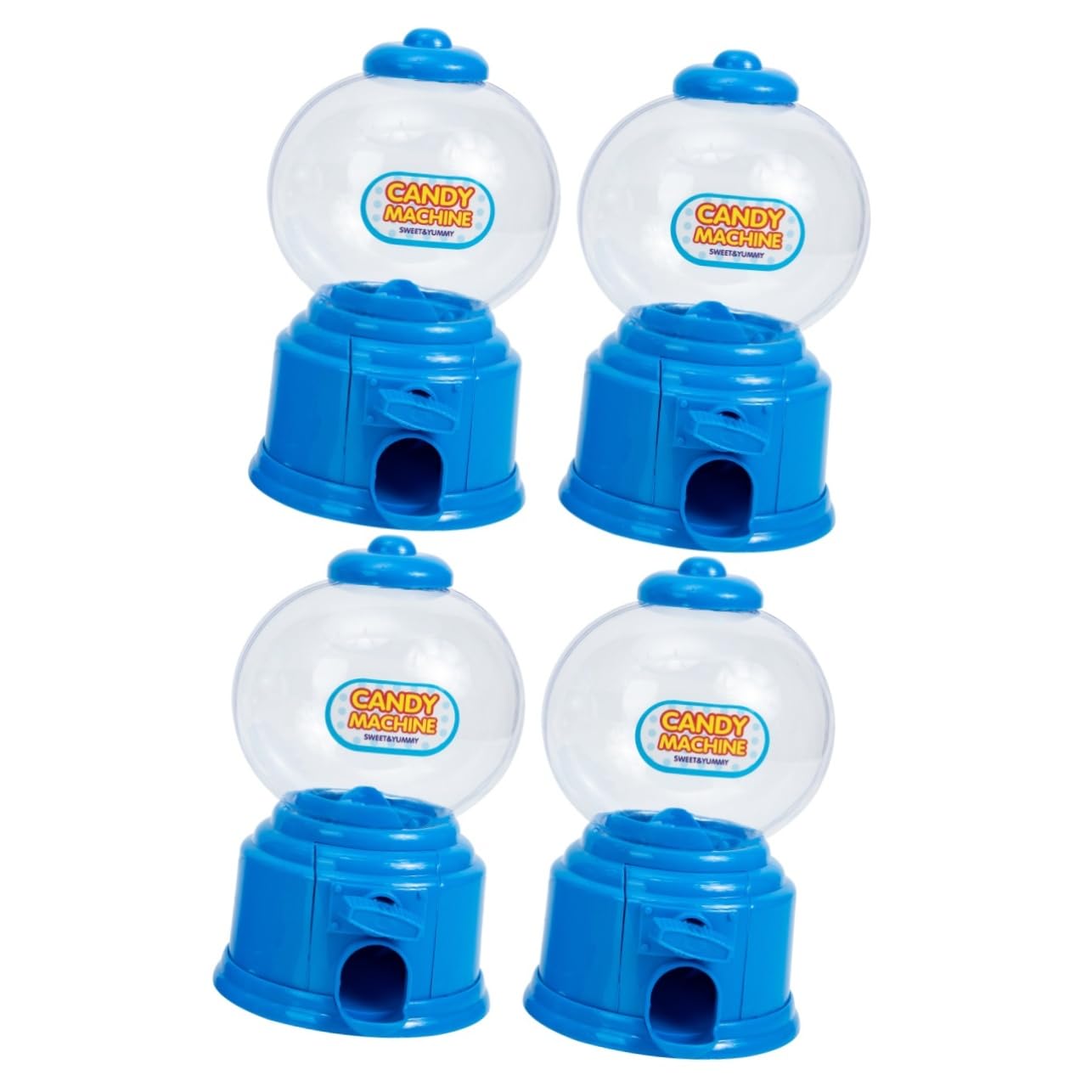 4 Pack Mini Twist Gumball Machine for Kids - Fun Candy & Toy Vending Machine - Plastic Bubble Gum Dispenser for Birthday Parties, Classroom Rewards & Playroom Decor