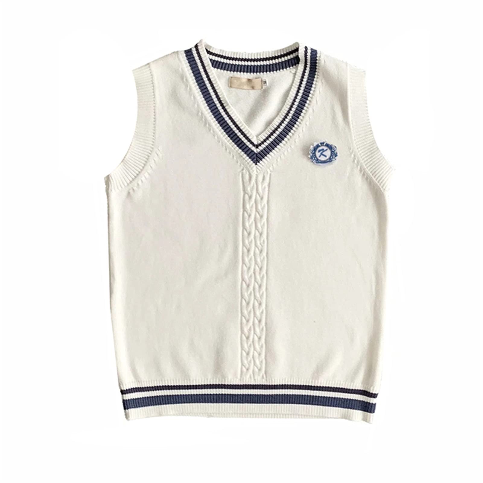 Men's Knitted Sweater Vest - Patchwork V-Neck Waistcoat for Men & Women | Trendy Korean Style Casual Top | Perfect for Date Night, Office Wear & Fall Layering