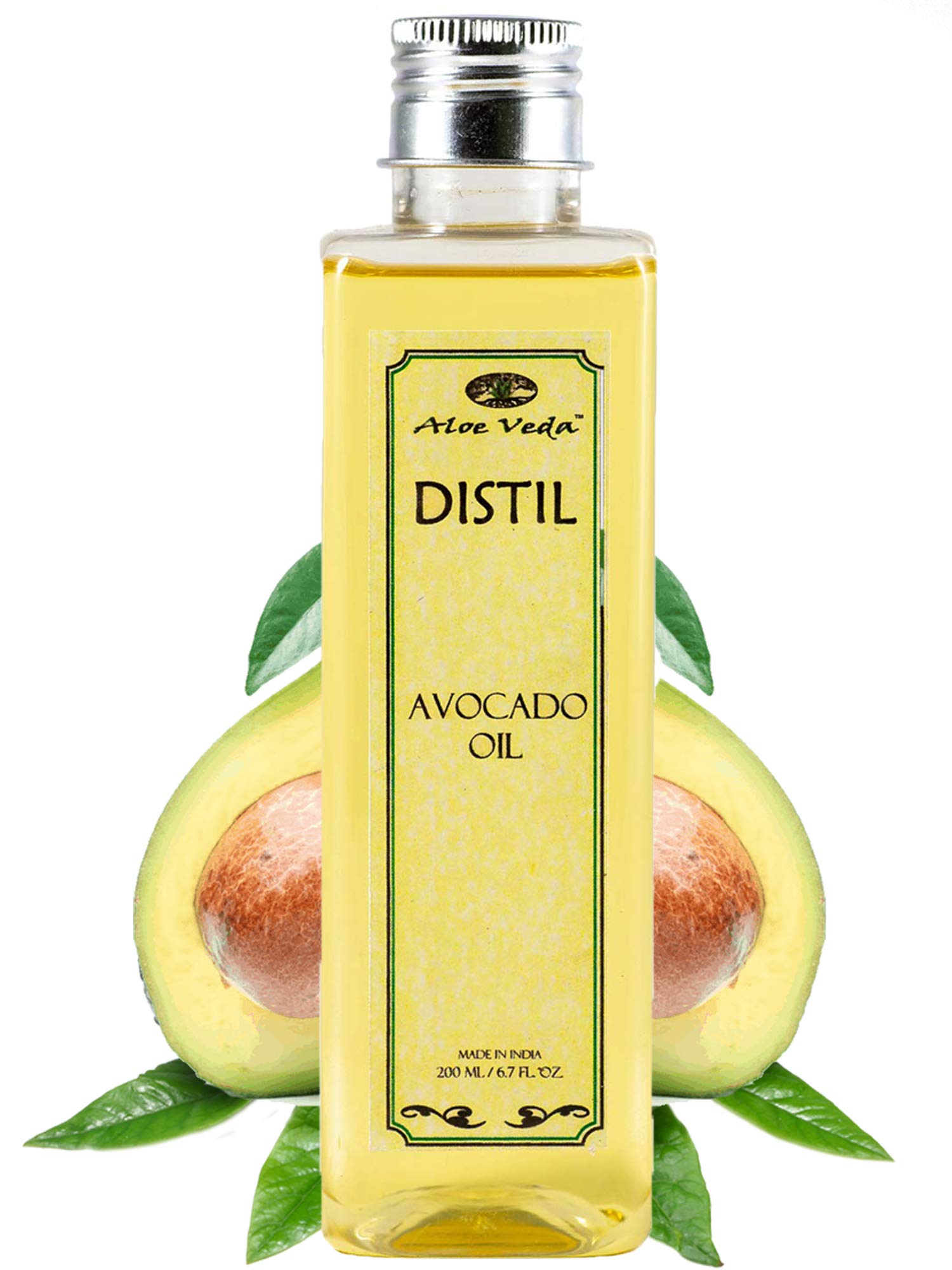 Organic Cold-Pressed Avocado Oil for Skin & Hair - 100% Pure Natural Body Massage Oil & Moisturizer for Dry Skin, Face & Scalp (200ml) - Hydrating Treatment for Massage, Hair Care & Skin Nourishment