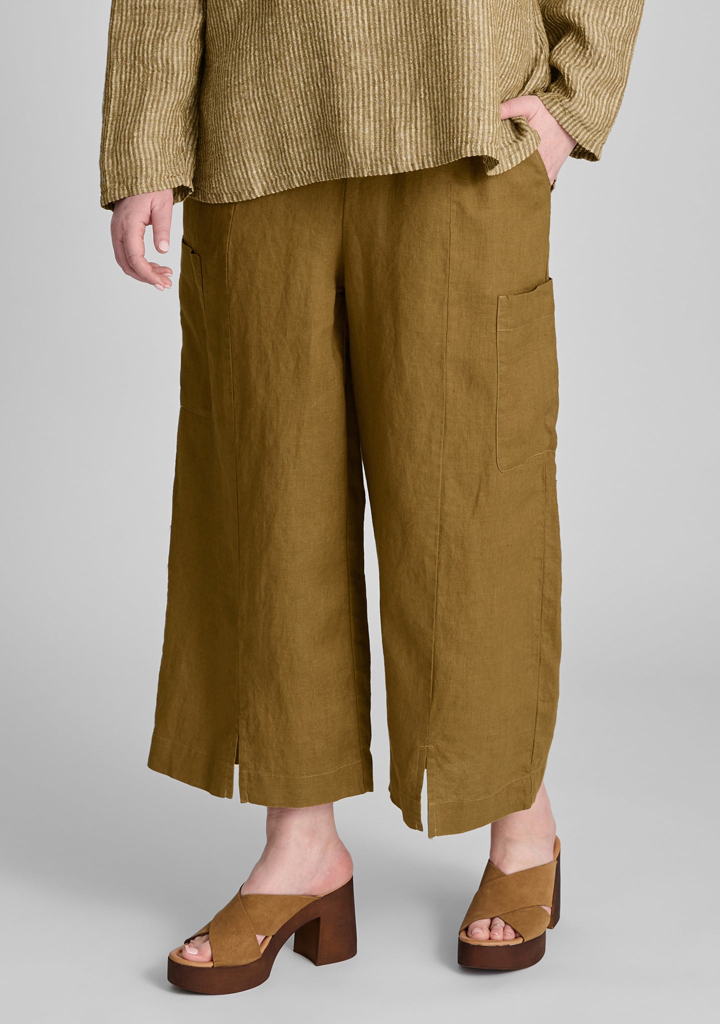 Modern Linen Pants for Women - Comfortable Elastic Waist Casual Trousers - Perfect for Summer, Travel & Lounge Wear