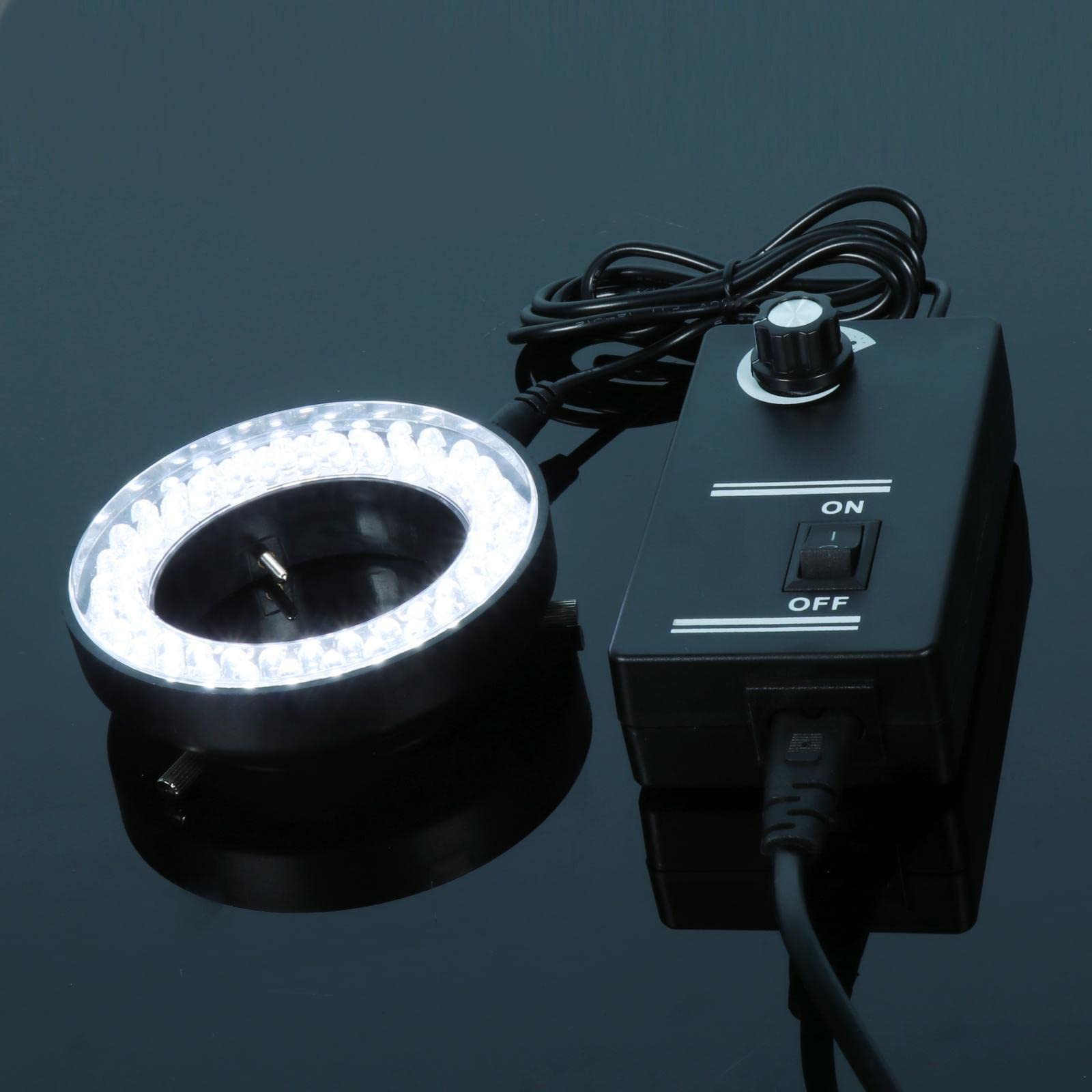 MYADDICTION 6500K LED Ring Light for Stereo Microscopes, DSLR Cameras & Photography - 60-Piece Lighting Kit for Macro Shooting, Jewelry Inspection & Scientific Research