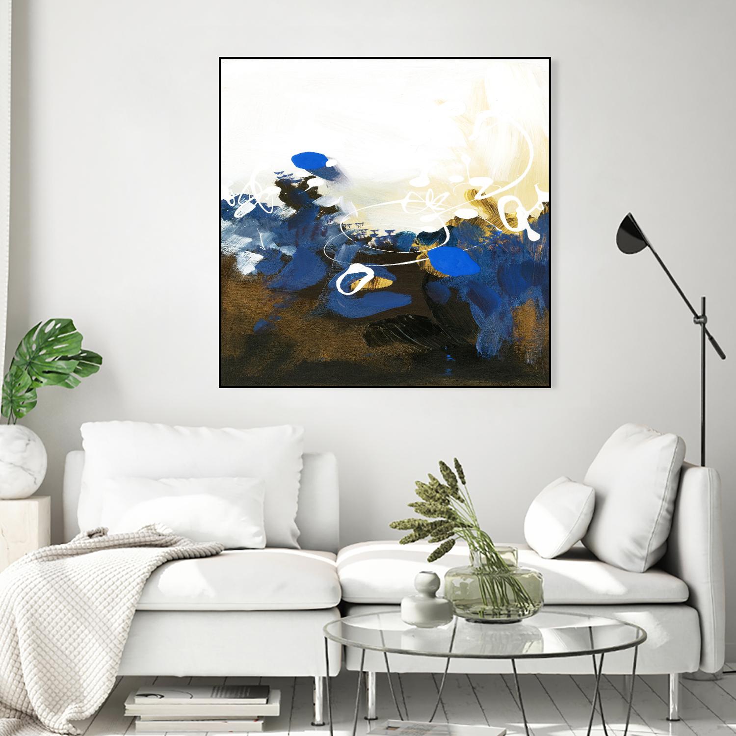 Blue Abstract Wall Art Canvas Print - Modern Home Decor for Living Room, Bedroom & Office | Handmade Painting for Stylish Interior Design