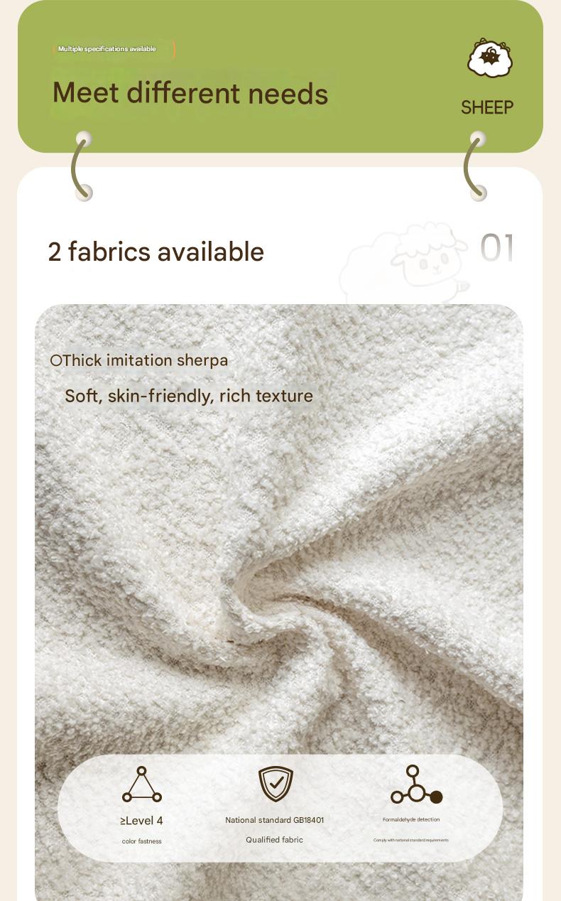 Premium Oak Solid Wood Lamb Fleece Soft Suspension Cream Bed - Cozy & Supportive Sleeping Solution for Modern Bedrooms, Guest Rooms & Nursery Decor