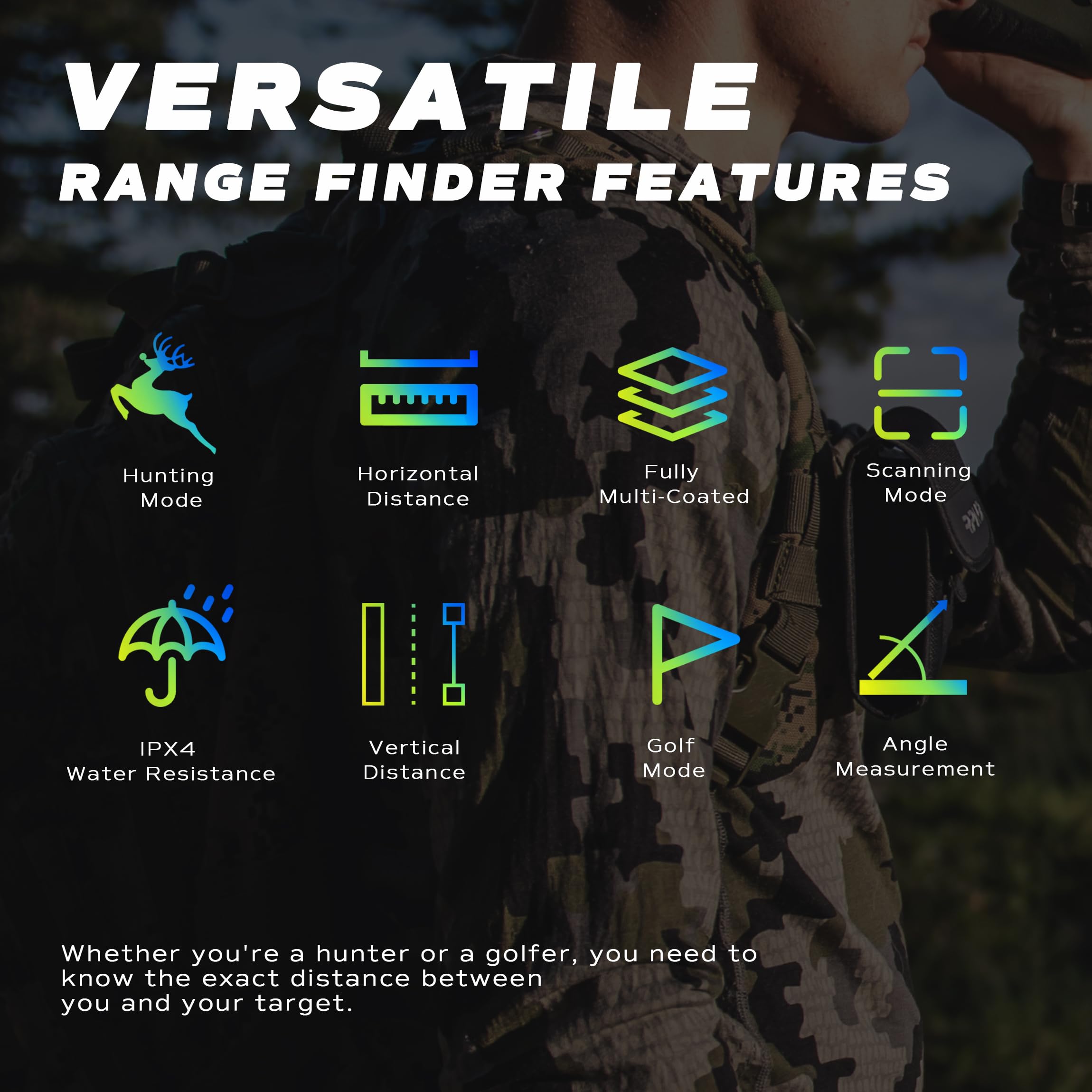 RPNB Hunting Rangefinder - 1200/1760 Yards Waterproof Laser Range Finder with 6x Magnification & LCD/Red OLED Display | Free Battery Included | Perfect for Bow Hunting, Golf, and Outdoor Sports