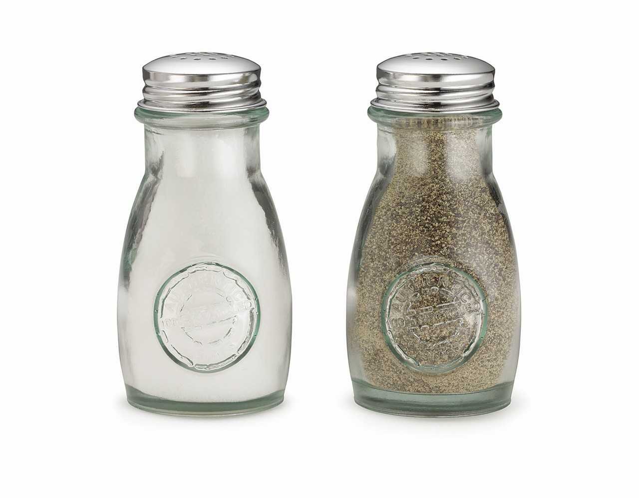 Tablecraft 4 oz Green Salt and Pepper Shaker Set - Premium Stainless Steel Kitchen Condiment Dispenser for Dining Table, Restaurant & Home Use