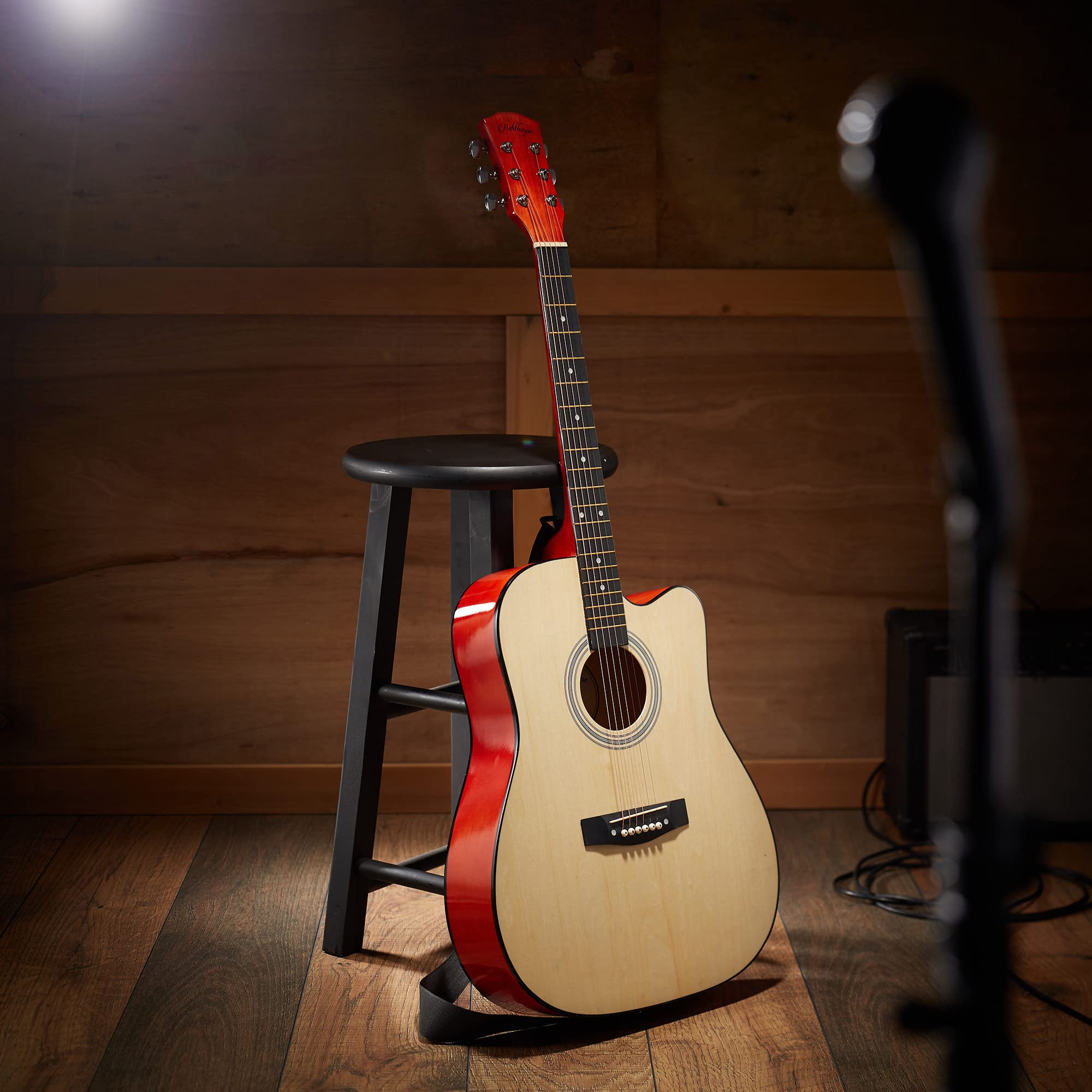 Ashthorpe 41-inch Cutaway Acoustic Guitar Starter Kit for Beginners - Full Size Natural Wood Guitar with Gig Bag, Strings, Strap, Tuner & Picks - Perfect for Learning, Practice & Live Performances