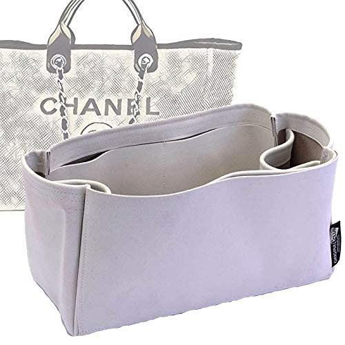 Genuine Suede Leather Handbag Organizer Insert - Compatible with Designer Deauville Canvas Tote Bags (Medium & Large) | Perfect for Work, Travel & Everyday Use