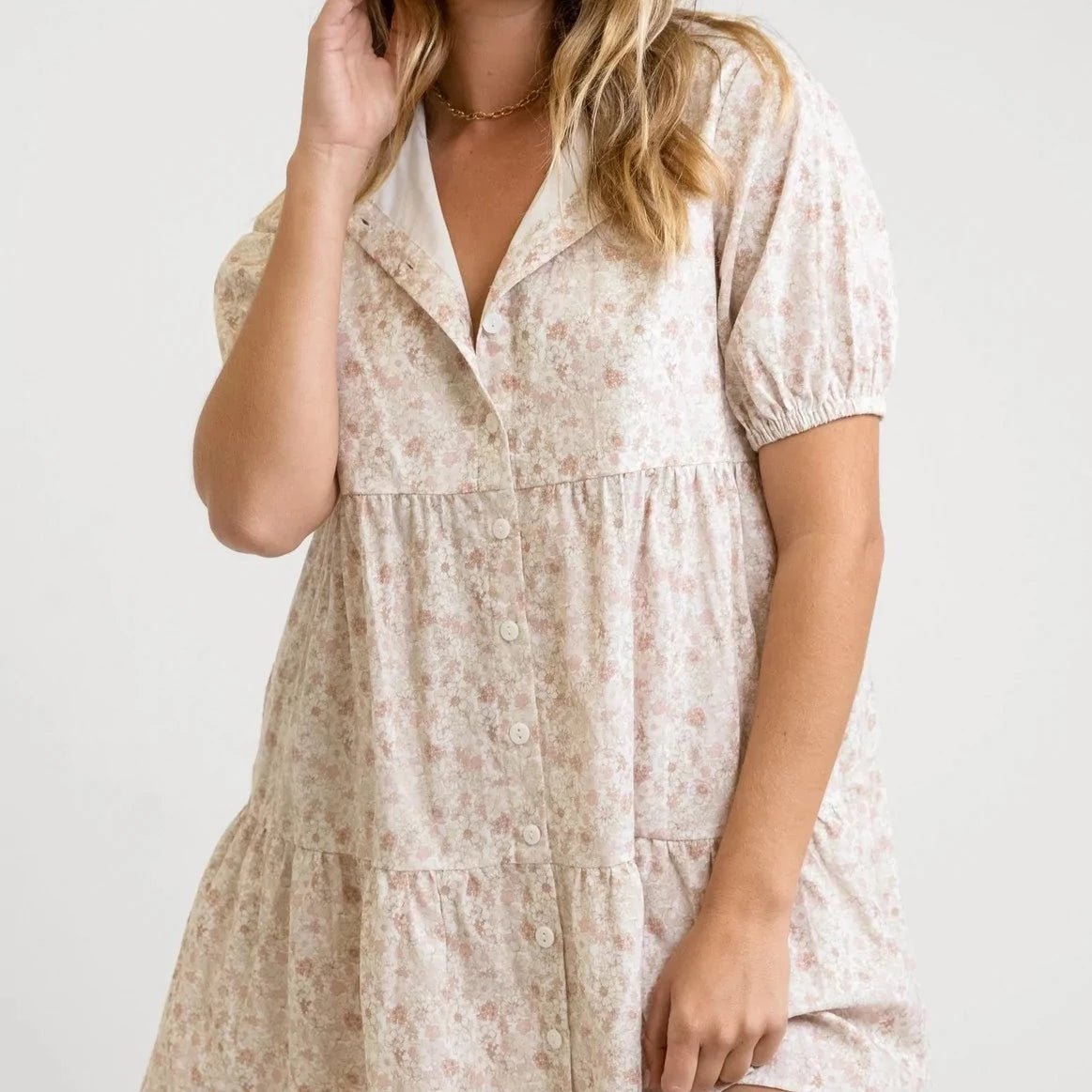Elegant Ivory Mini Dress for Women - Floral Bouquet Print Party Dress | Perfect for Weddings, Dates & Special Occasions