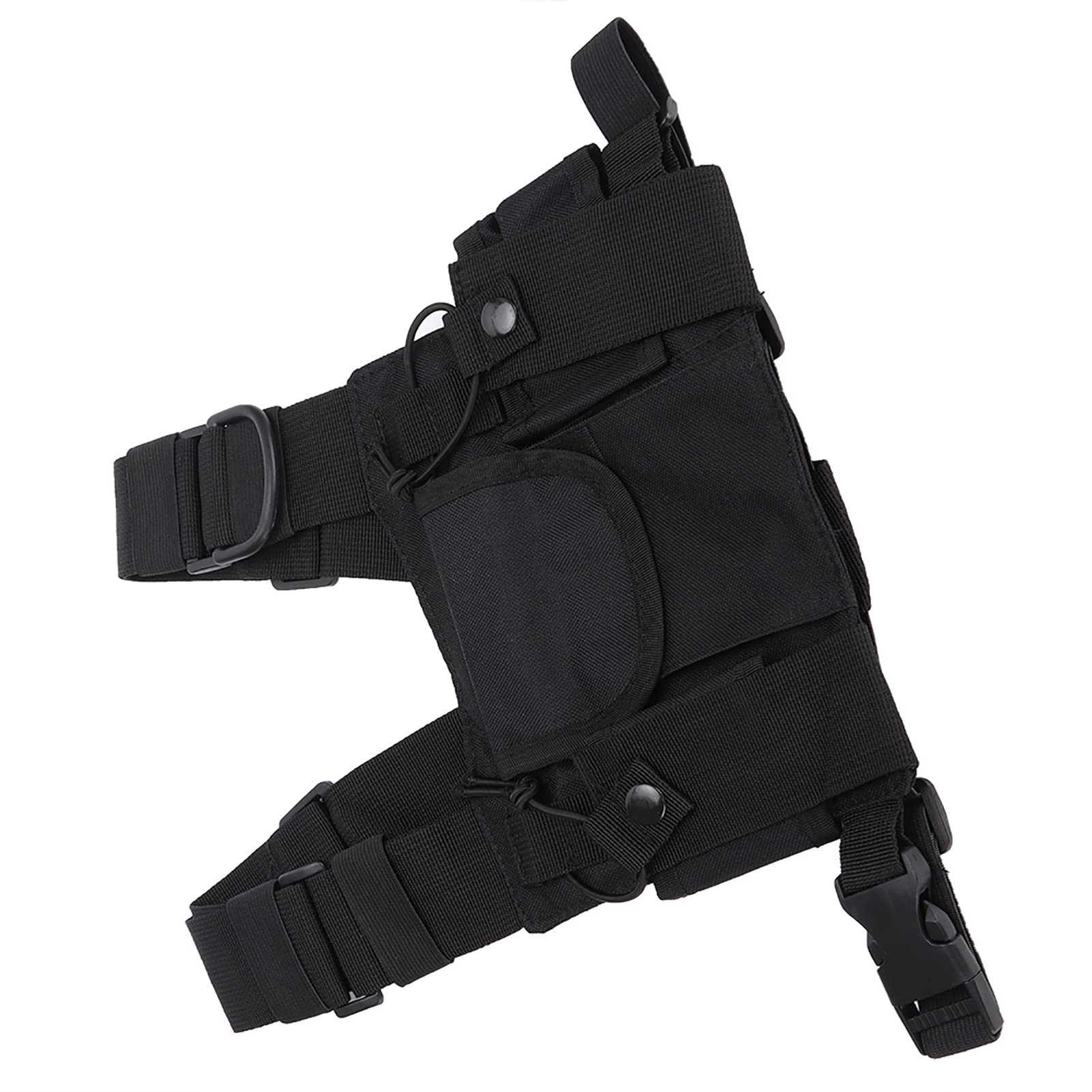 ElgnAura Tactical Chest Harness for Two-Way Radios - Adjustable Molle Vest with Dual Front Pouches for Firefighters, Military & Rescue Teams | Perfect for Emergency Response & Outdoor Adventures