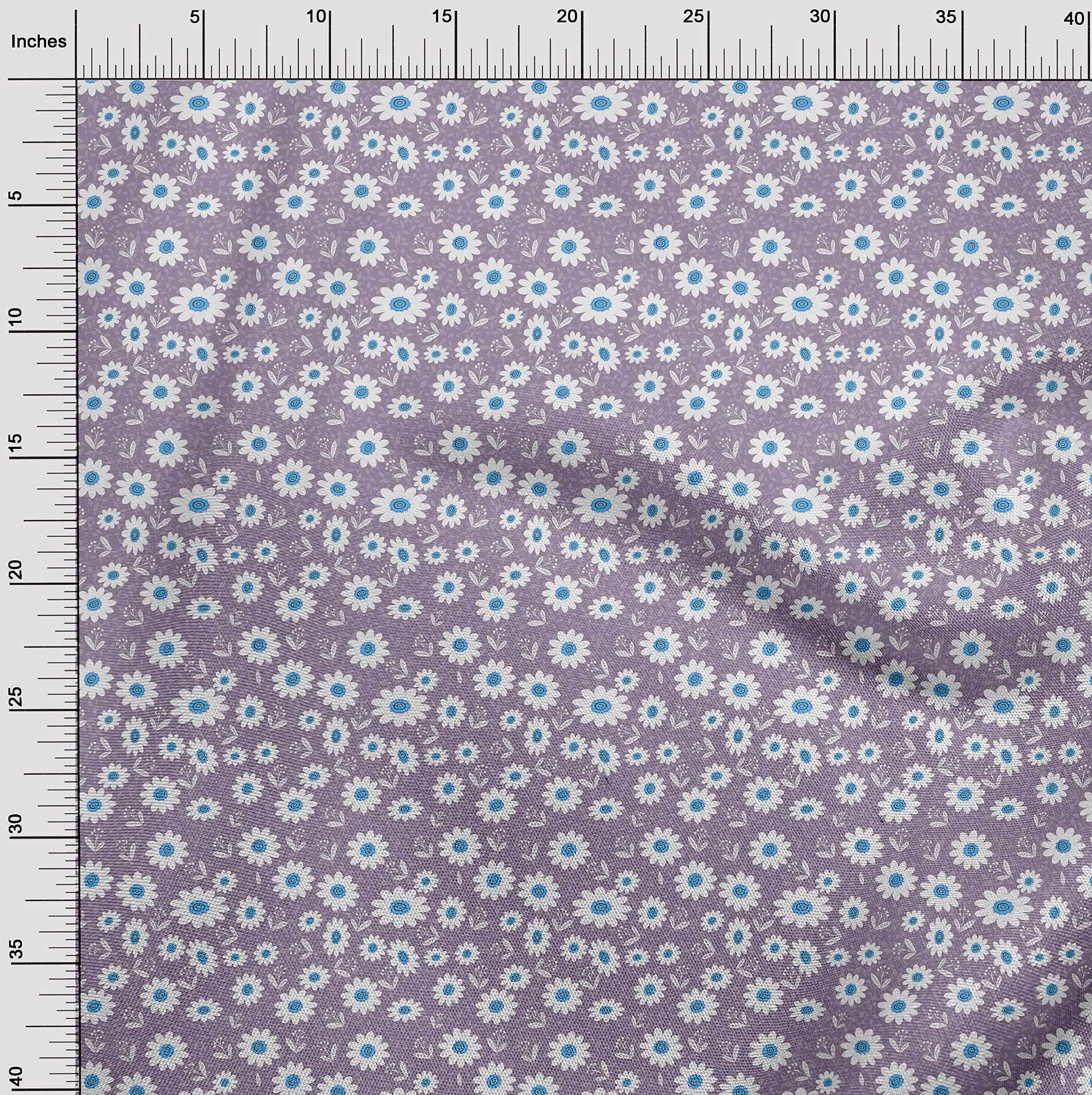 oneOone Cotton Flex Amethyst Fabric for Kids - 40 Inch Wide Floral Printed DIY Sewing Material by The Yard | Perfect for Children's Clothing, Quilting & Craft Projects