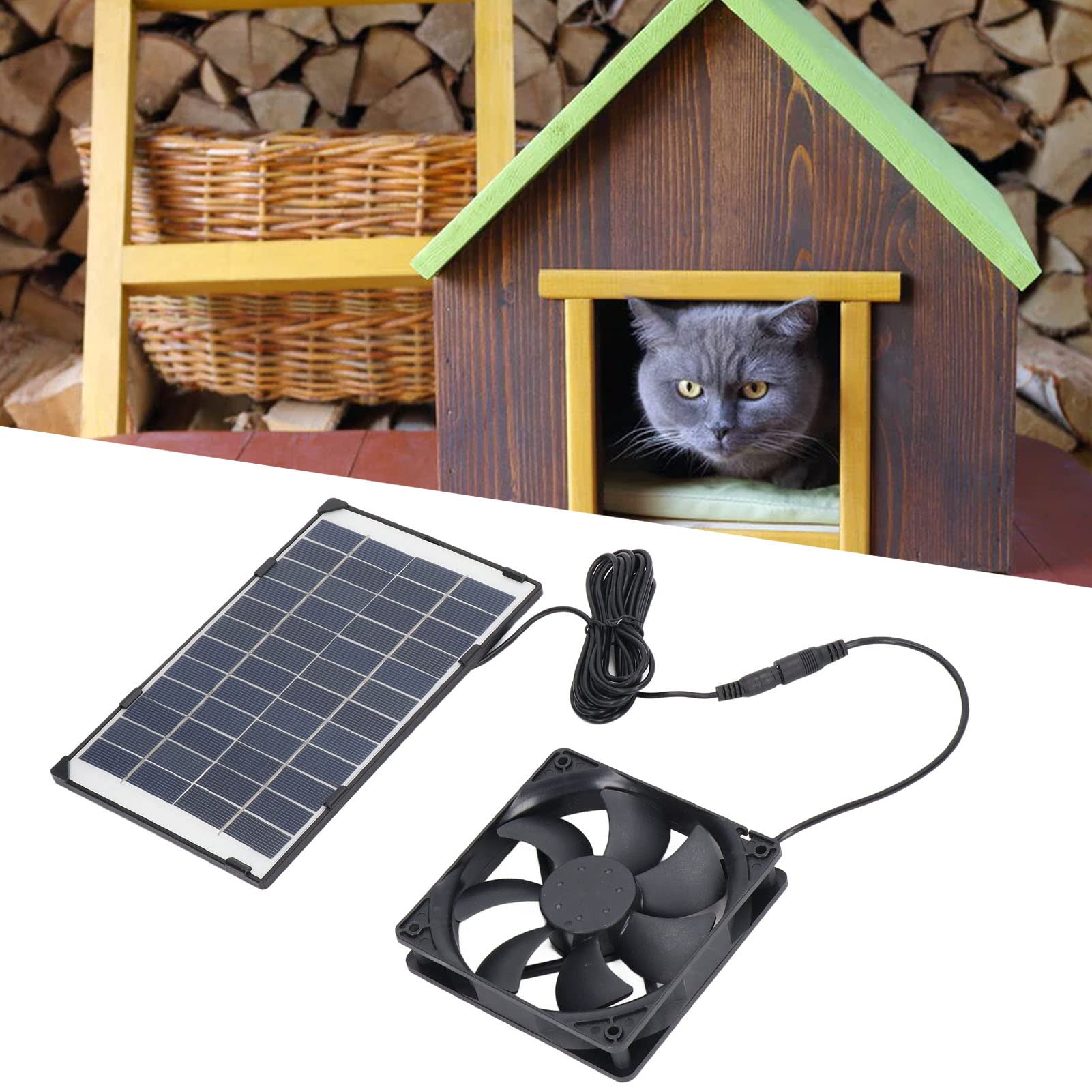UBERSWEET® 6W 12V Solar Powered Fan - High Efficiency Mini Solar Panel Fan for Greenhouse Ventilation, Cooling & Air Circulation | Perfect for Greenhouses, Sheds, RVs & Outdoor Spaces